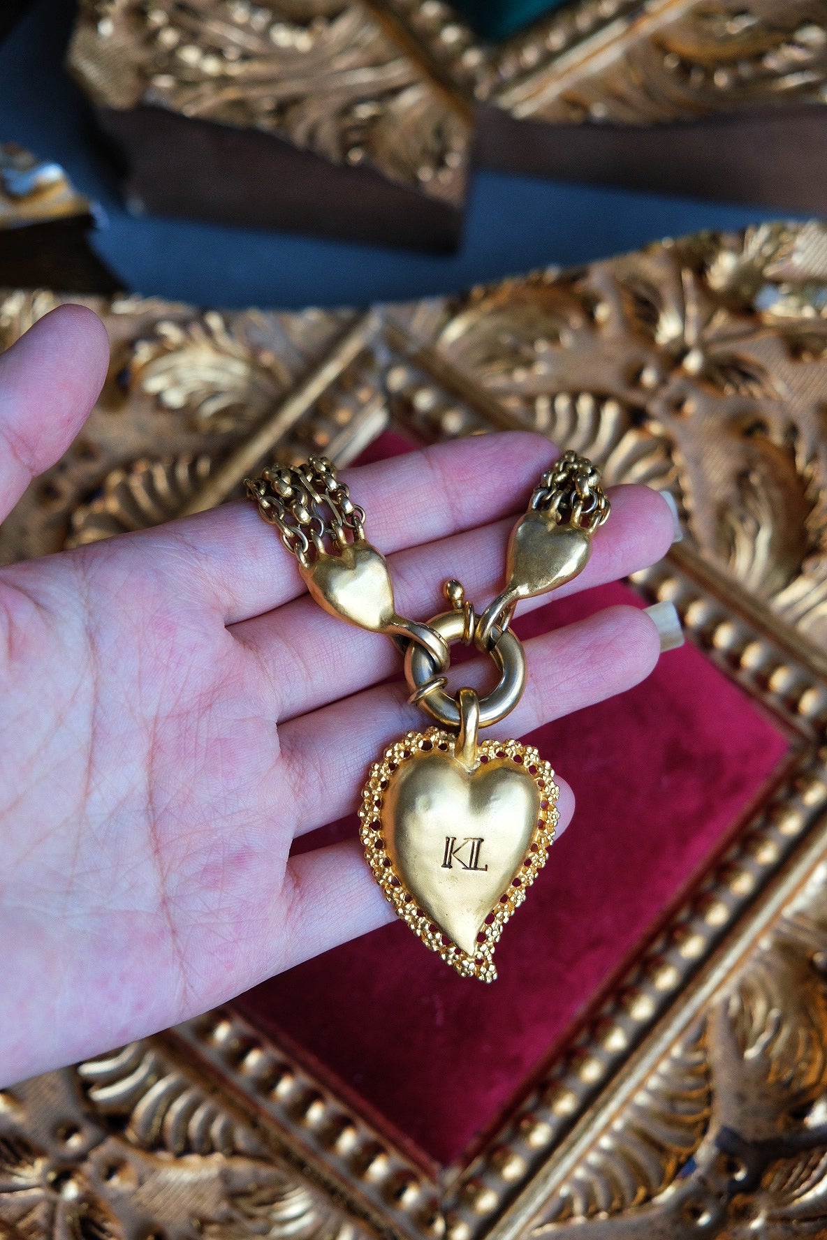 Karl Lagerfeld Heart Chain Vintage Bracelet