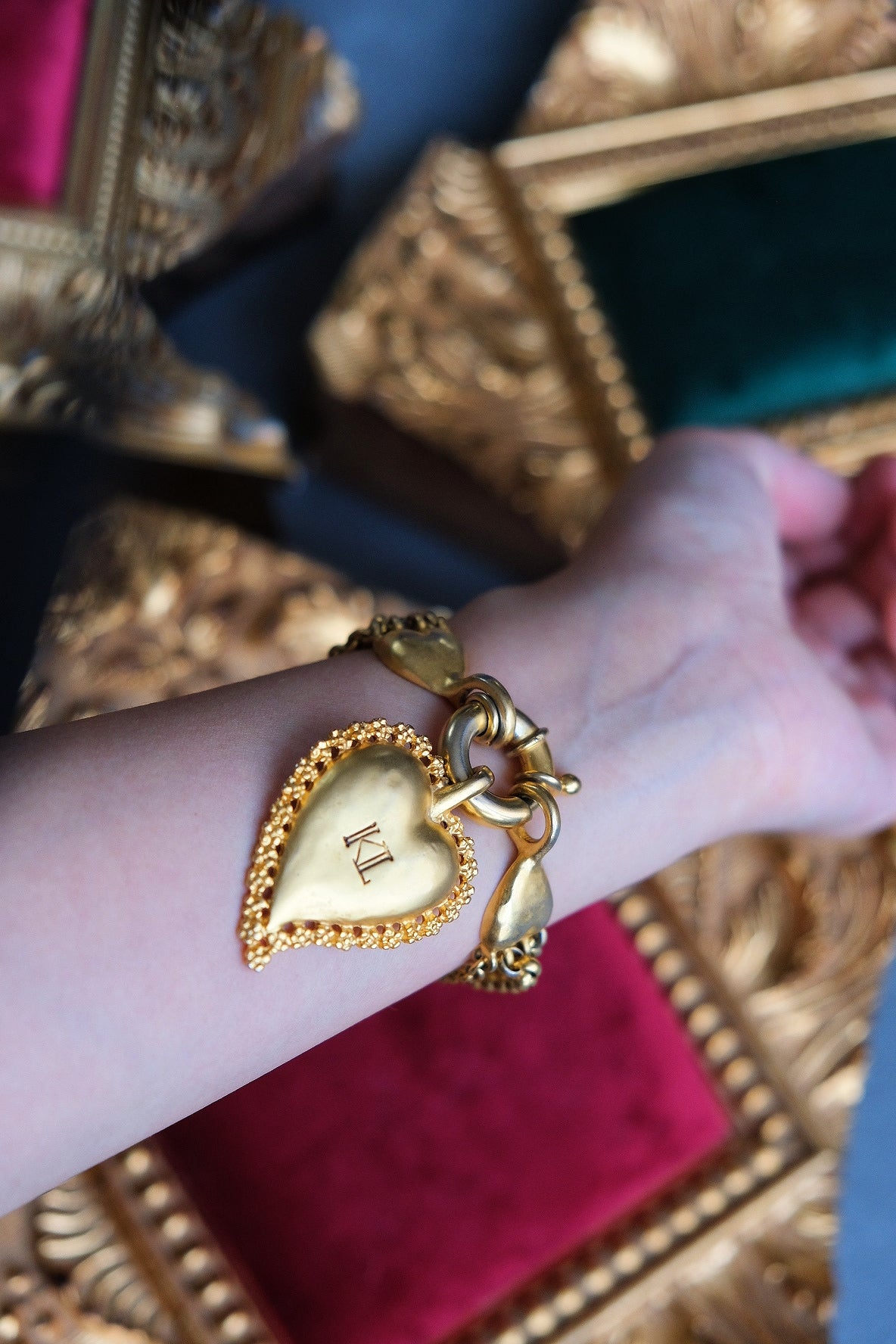 Karl Lagerfeld Heart Chain Vintage Bracelet
