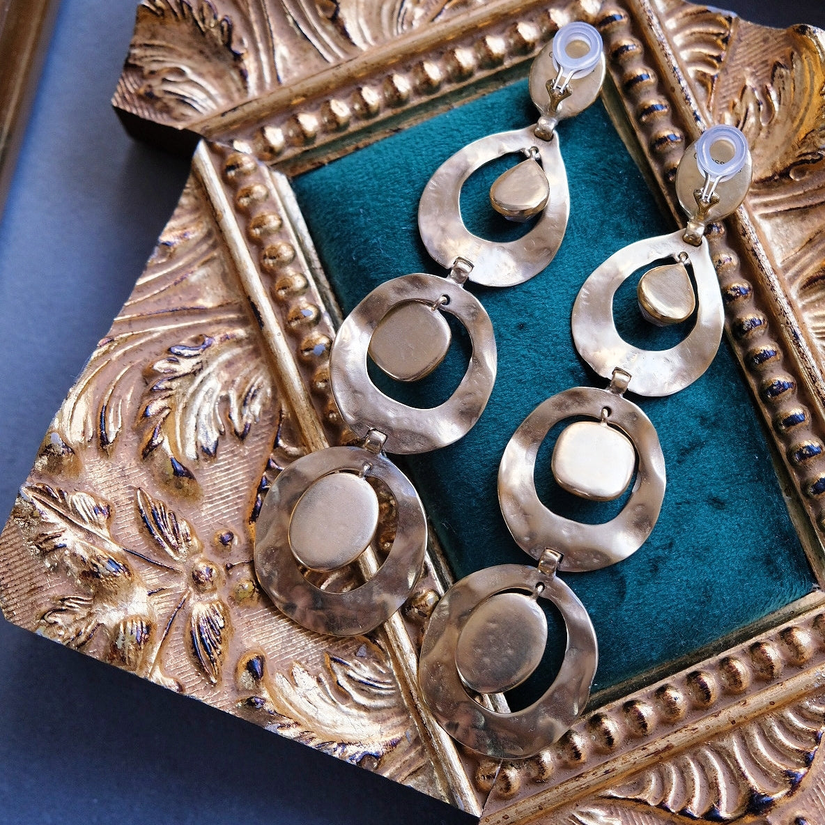 Goossens Paris Natural Rock Crystal Statement Vintage Ear Clips