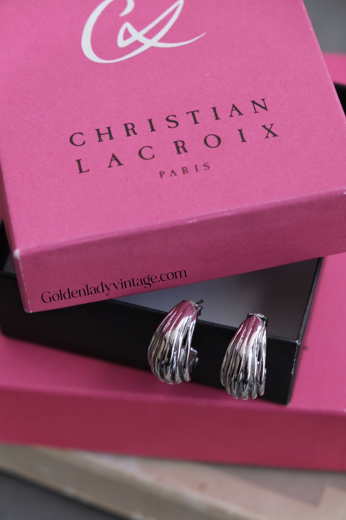 CHRISTIAN LACROIX Vintage Silver Plated Earrings