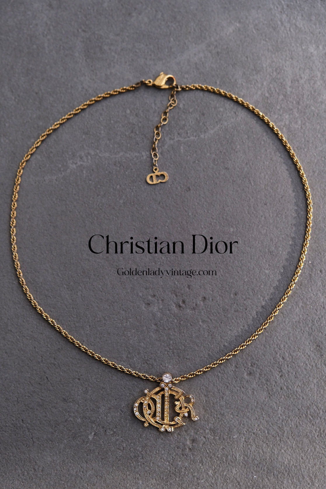 CHRISTIAN DIOR Vintage Gold Toned Pumpkin Necklace