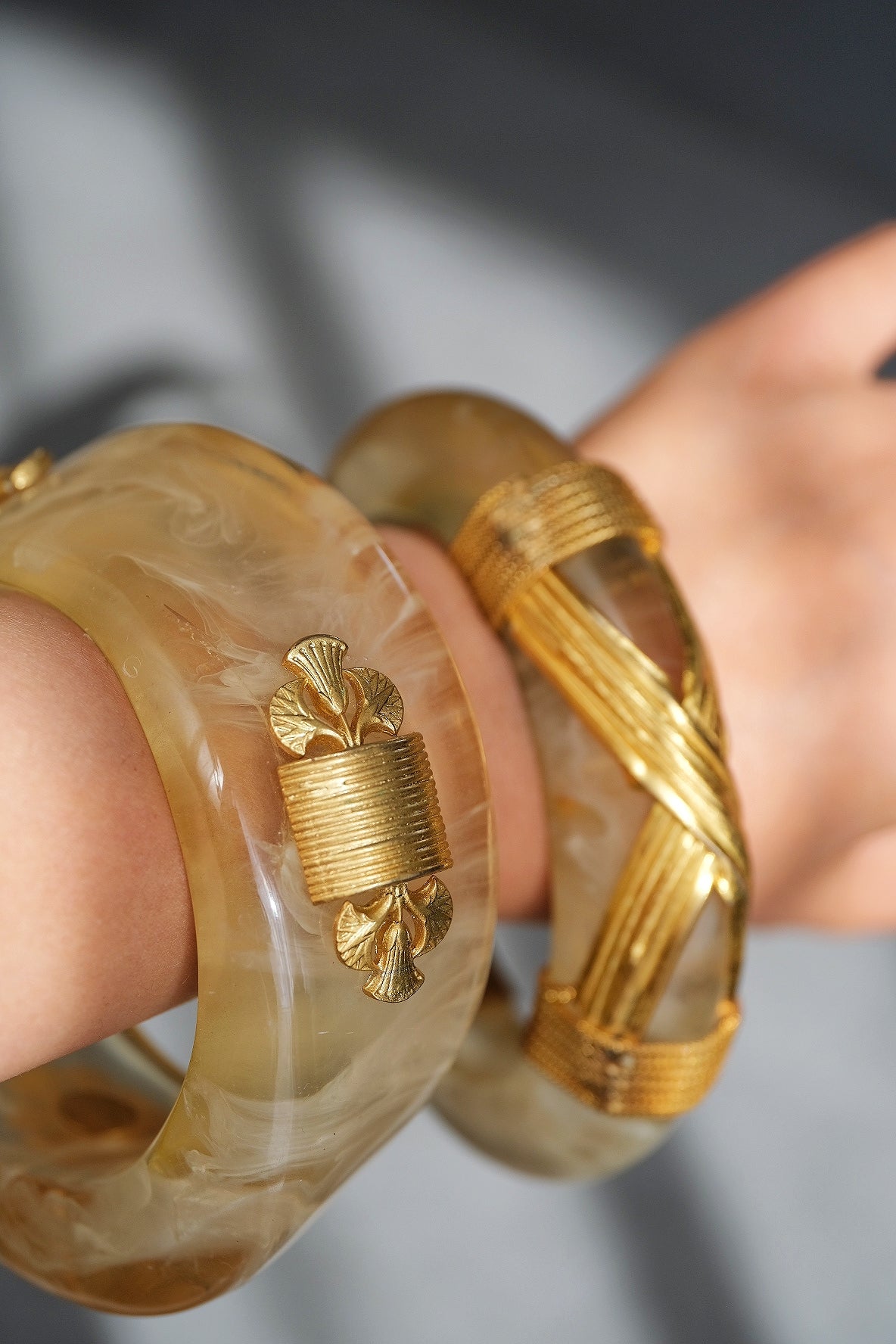 Gianfranco Ferré Bakelite Cuff set Vintage bracelet
