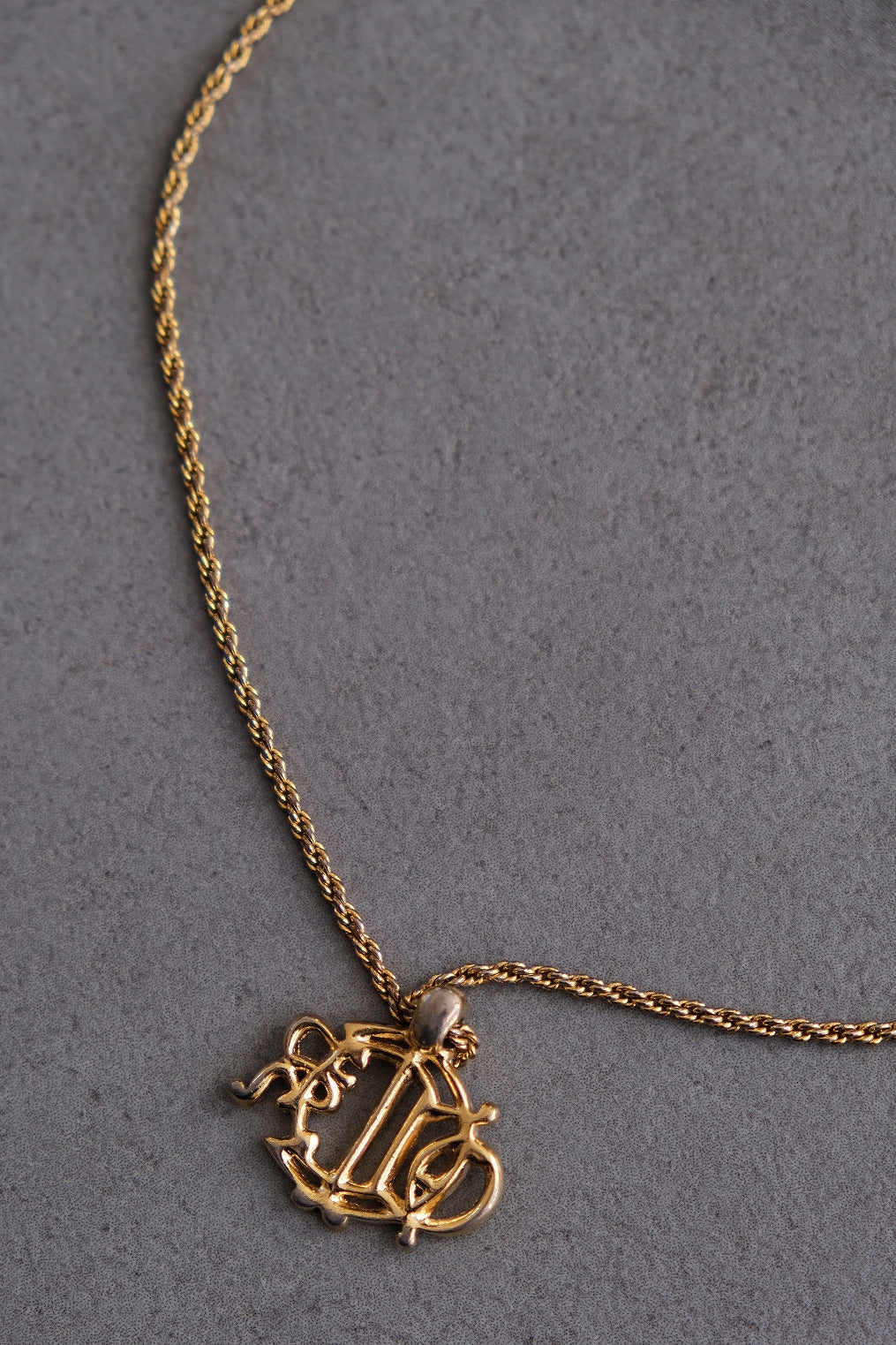 CHRISTIAN DIOR Vintage Gold Toned Pumpkin Necklace
