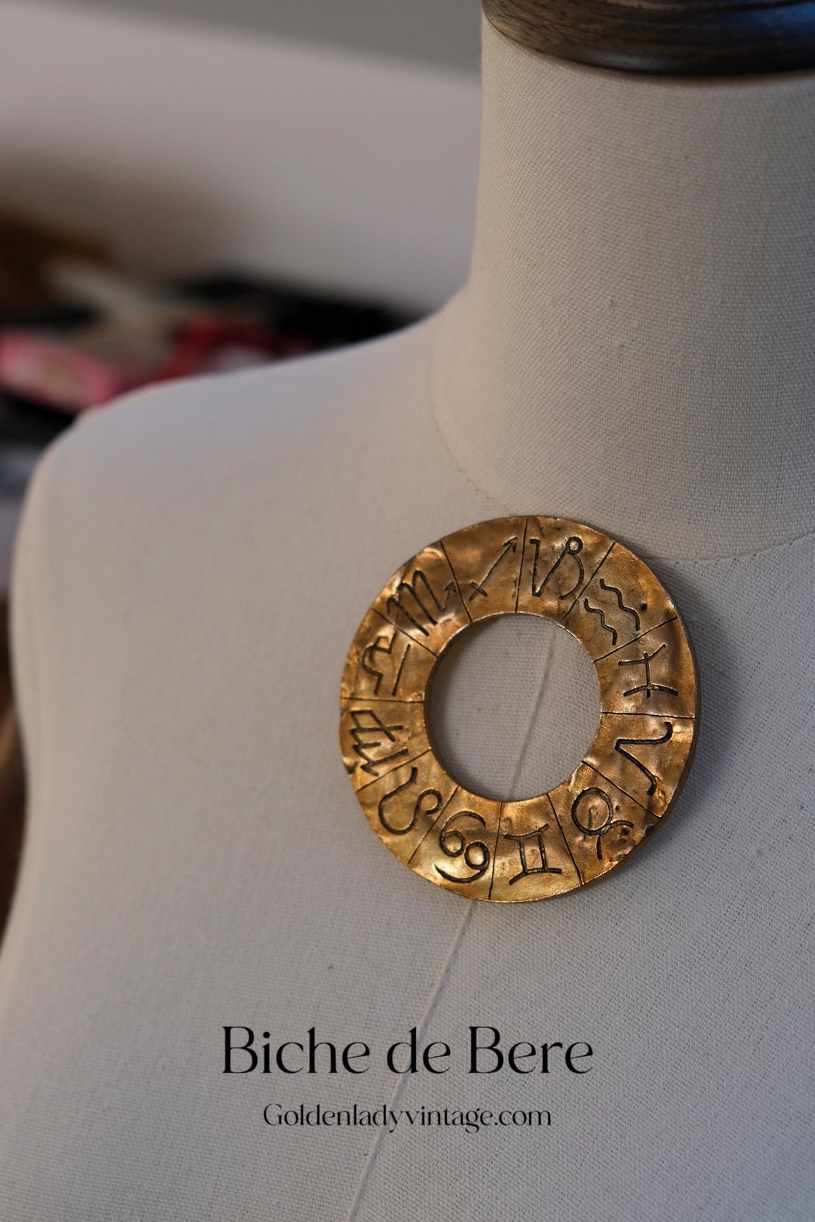 BICHE DE BERE Massive Zodiac Vintage Brooch