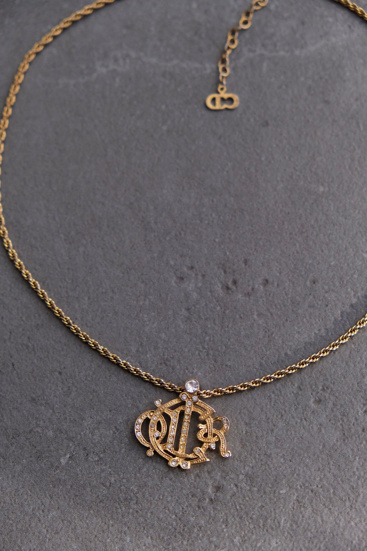 CHRISTIAN DIOR Vintage Gold Toned Pumpkin Necklace