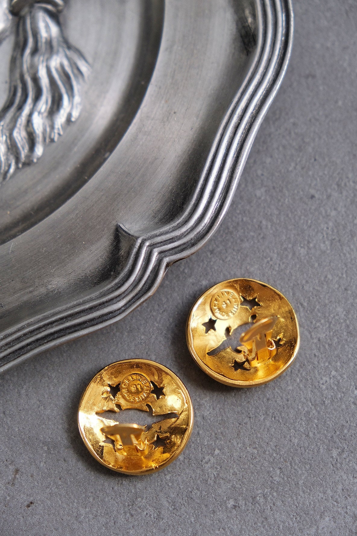 Céline Paris crocodile star earclips vintage earrings