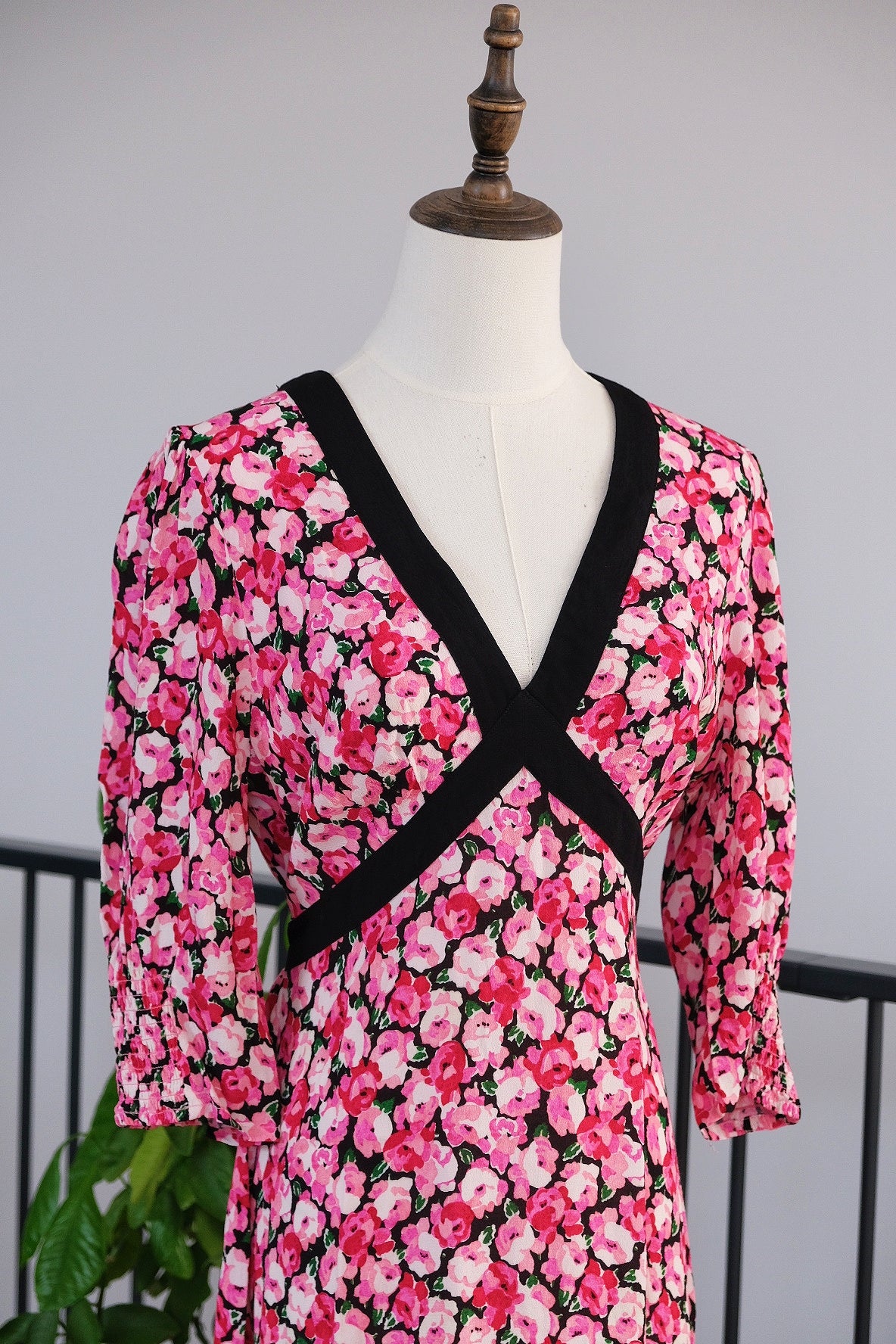 COMING SOON RIXO Deanna Pink English Rose Mix Maxi Dress