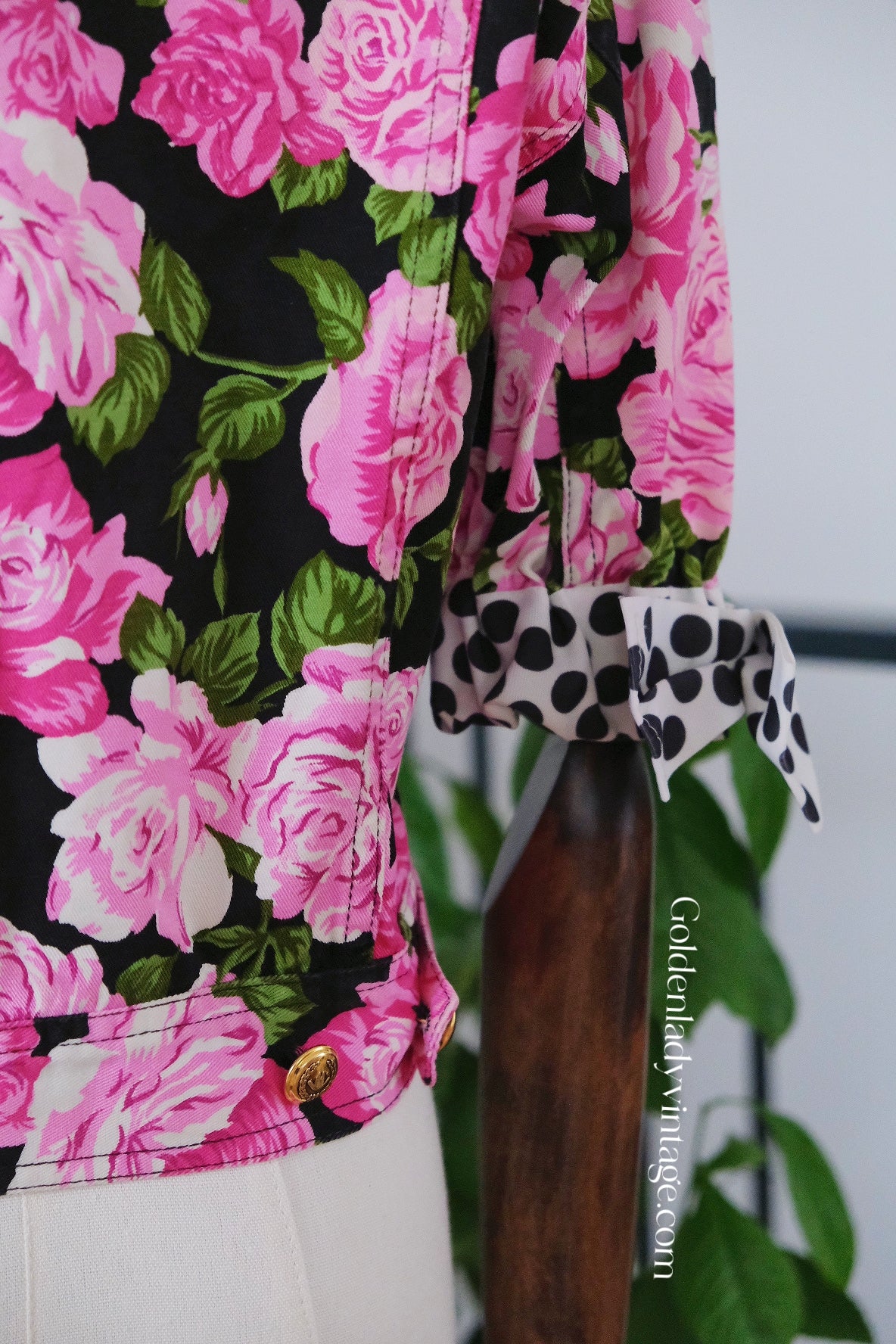 MOSCHINO Jeans Vintage Floral Jacket Rose Print