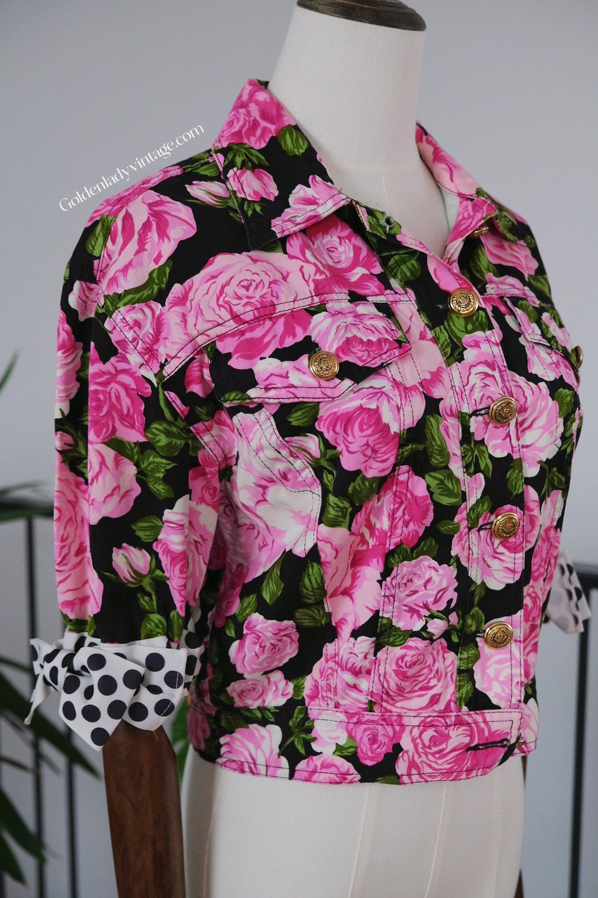 MOSCHINO Jeans Vintage Floral Jacket Rose Print