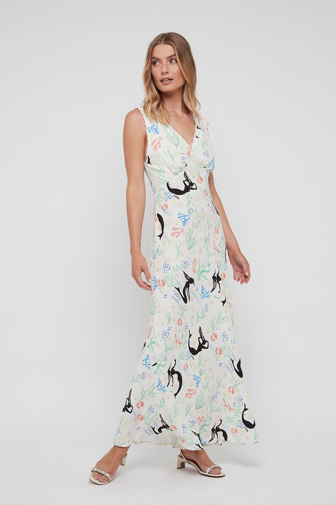 RIXO Sandrine Midi Dress in Sea Life