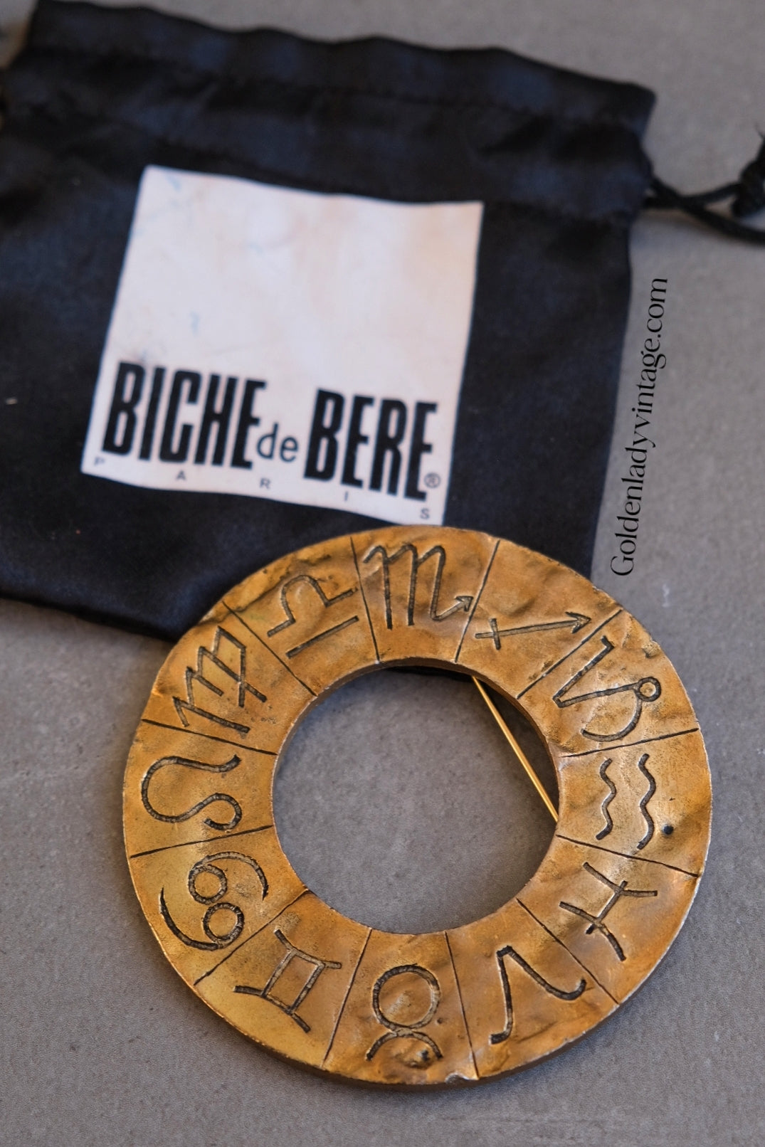 BICHE DE BERE Massive Zodiac Vintage Brooch