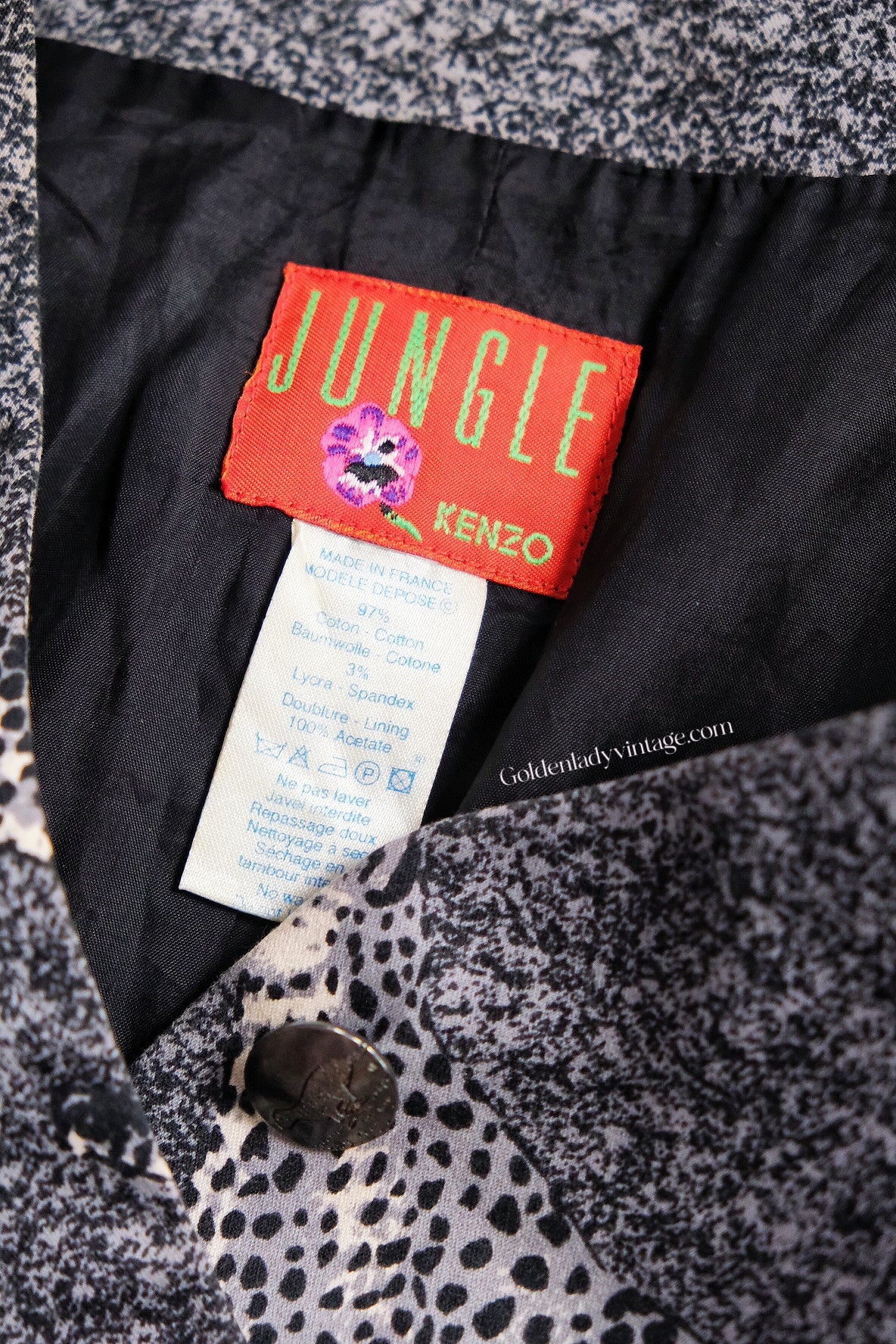 Kenzo Ink Painted Leopard Vintage Blazer Kenzo Jungle