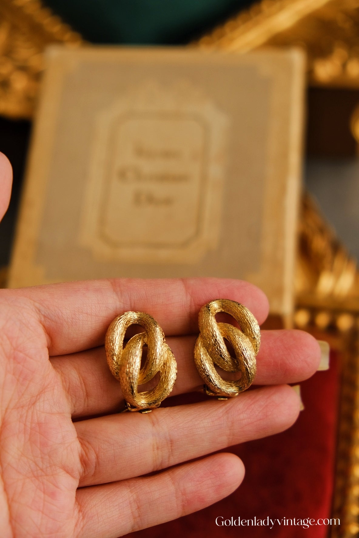 CHRISTIAN DIOR Vintage Knot Earrings Ear clips