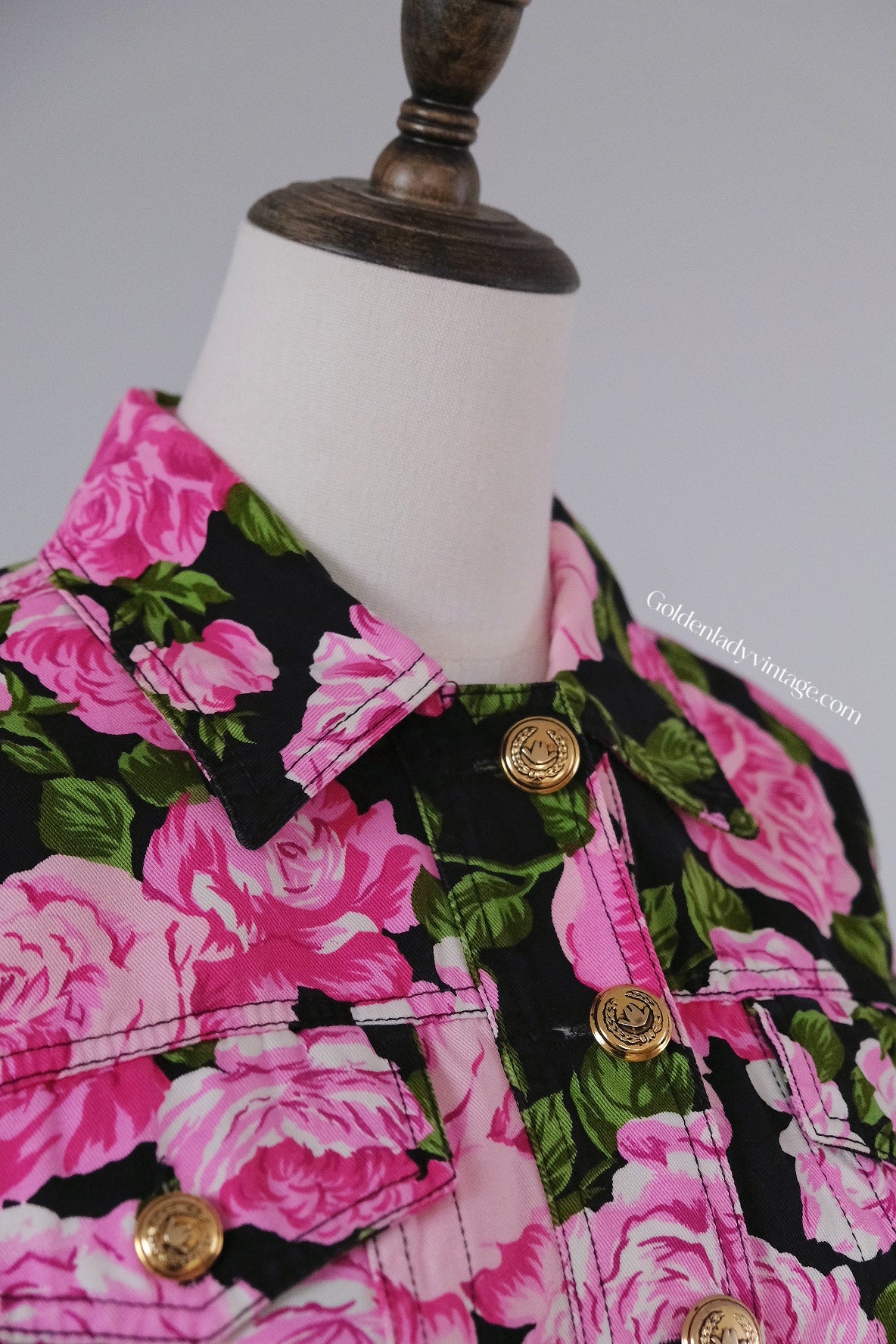 MOSCHINO Jeans Vintage Floral Jacket Rose Print
