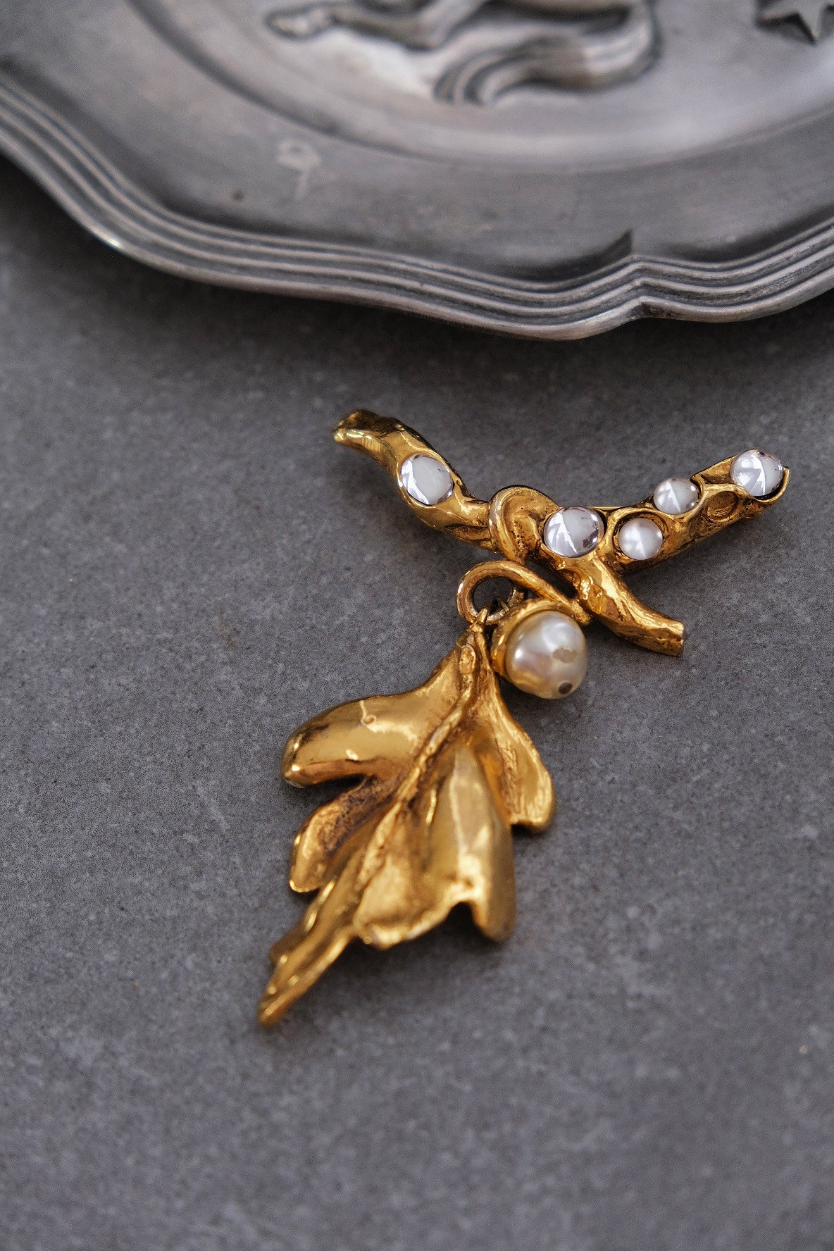 UNGARO Massive Oak Tree Fruit Statement Brooch French Vintage pin Vintage Brooch