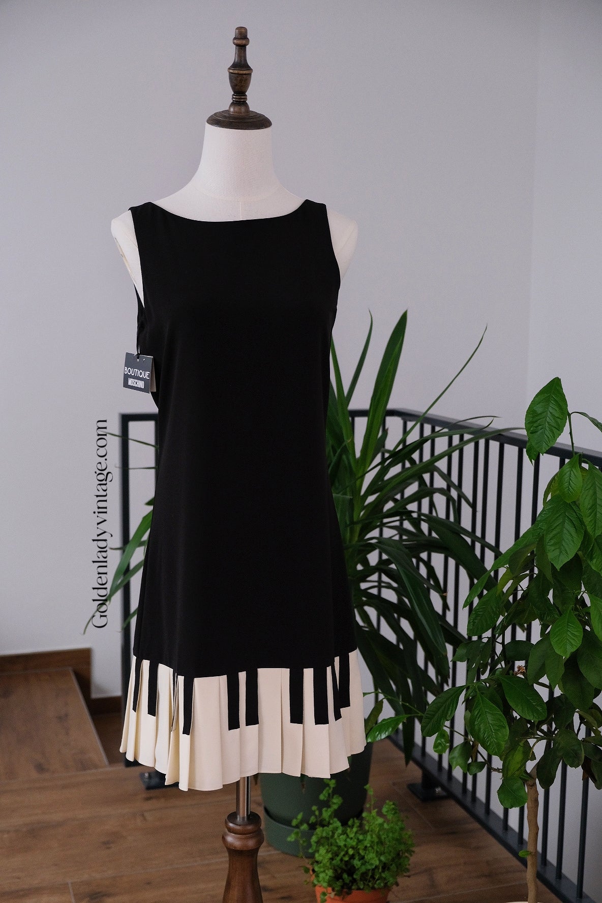 MOSCHINO Boutique Black and white Piano print dress