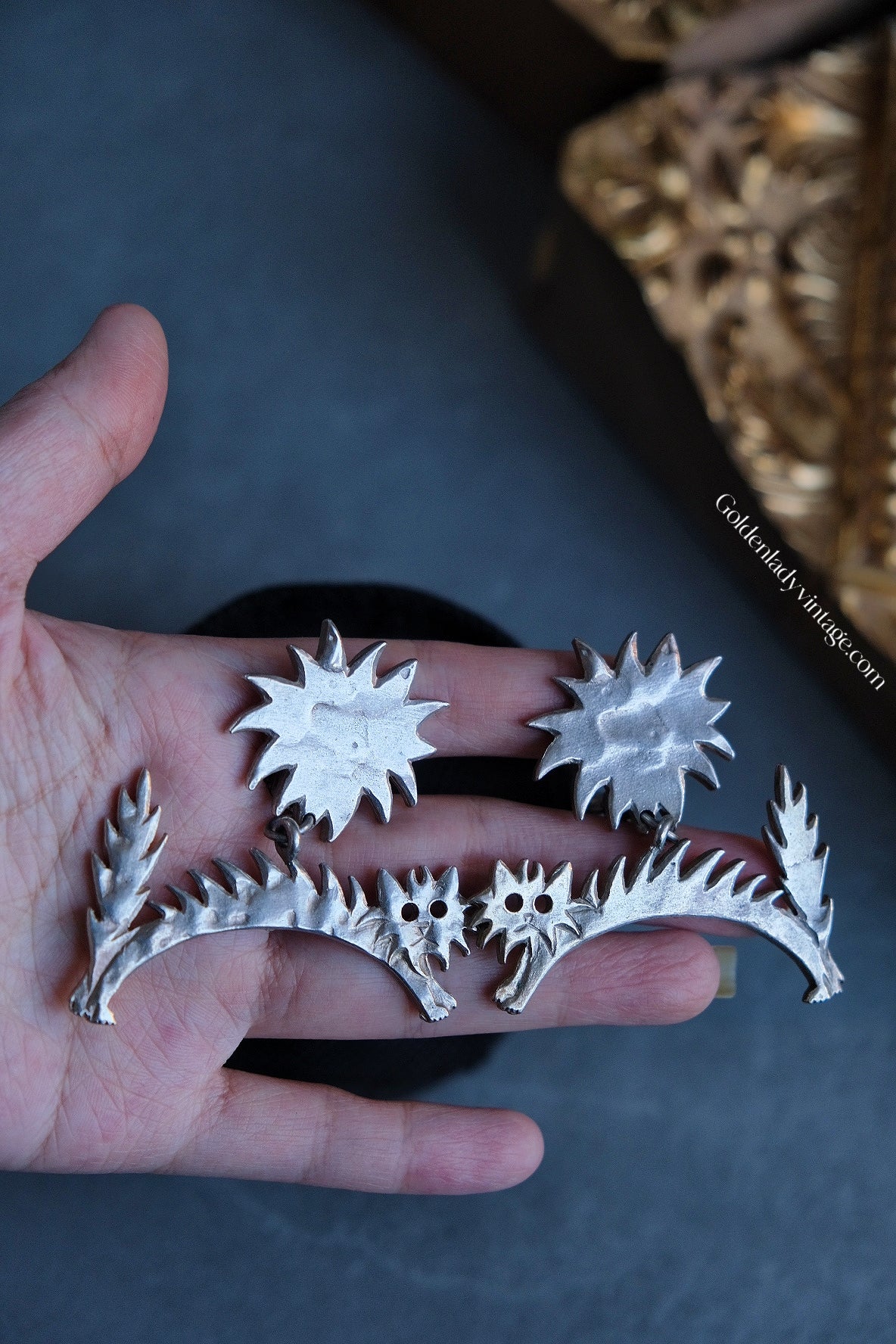 BICHE DE BERE Massive Angry Cats Fun Ear Clips Vintage Ear Clips Vintage Earrings