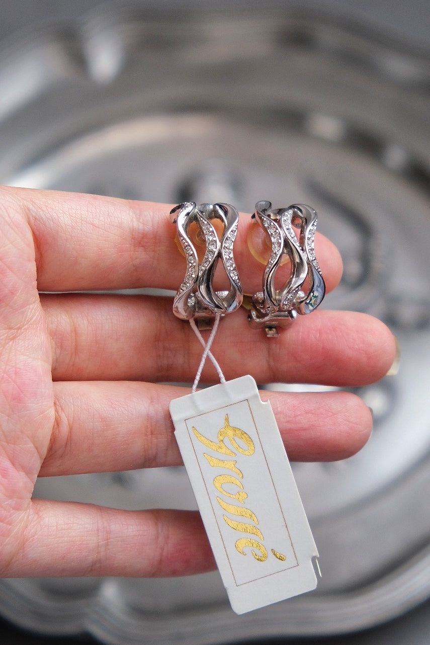 Henkel Grossé (Christian Dior) silver wreath Vintage Earrings Ear clips