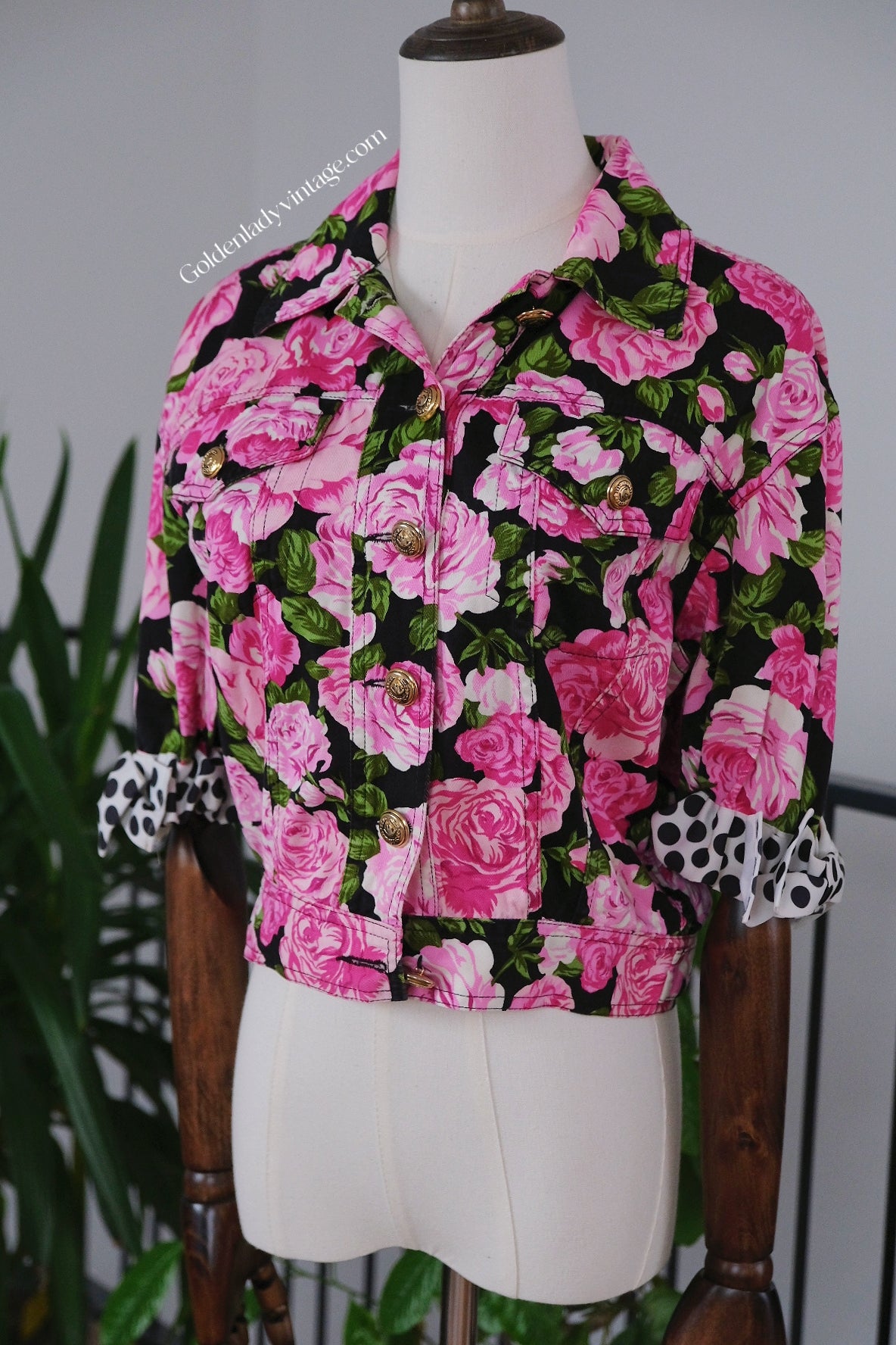 MOSCHINO Jeans Vintage Floral Jacket Rose Print
