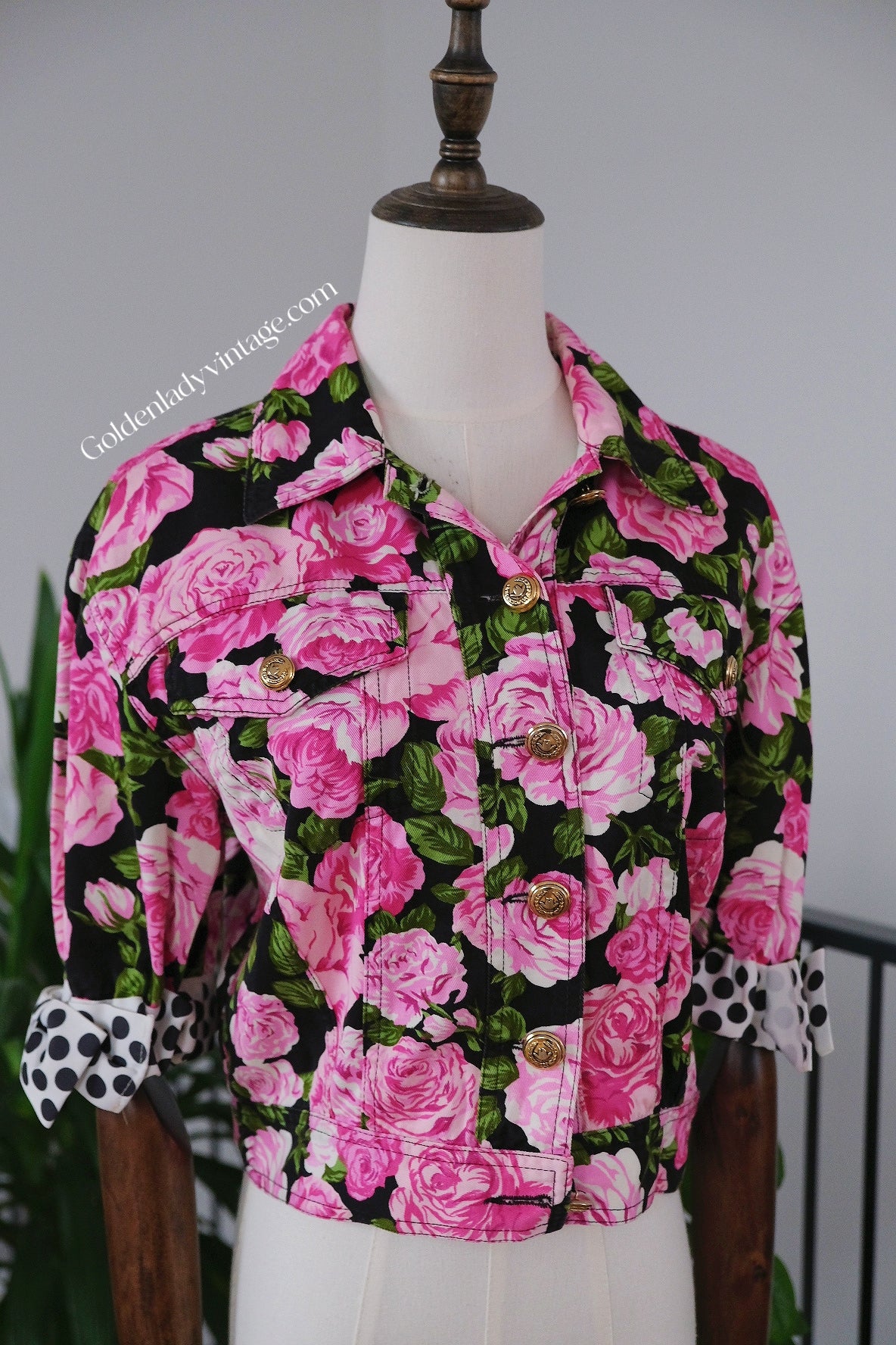 MOSCHINO Jeans Vintage Floral Jacket Rose Print