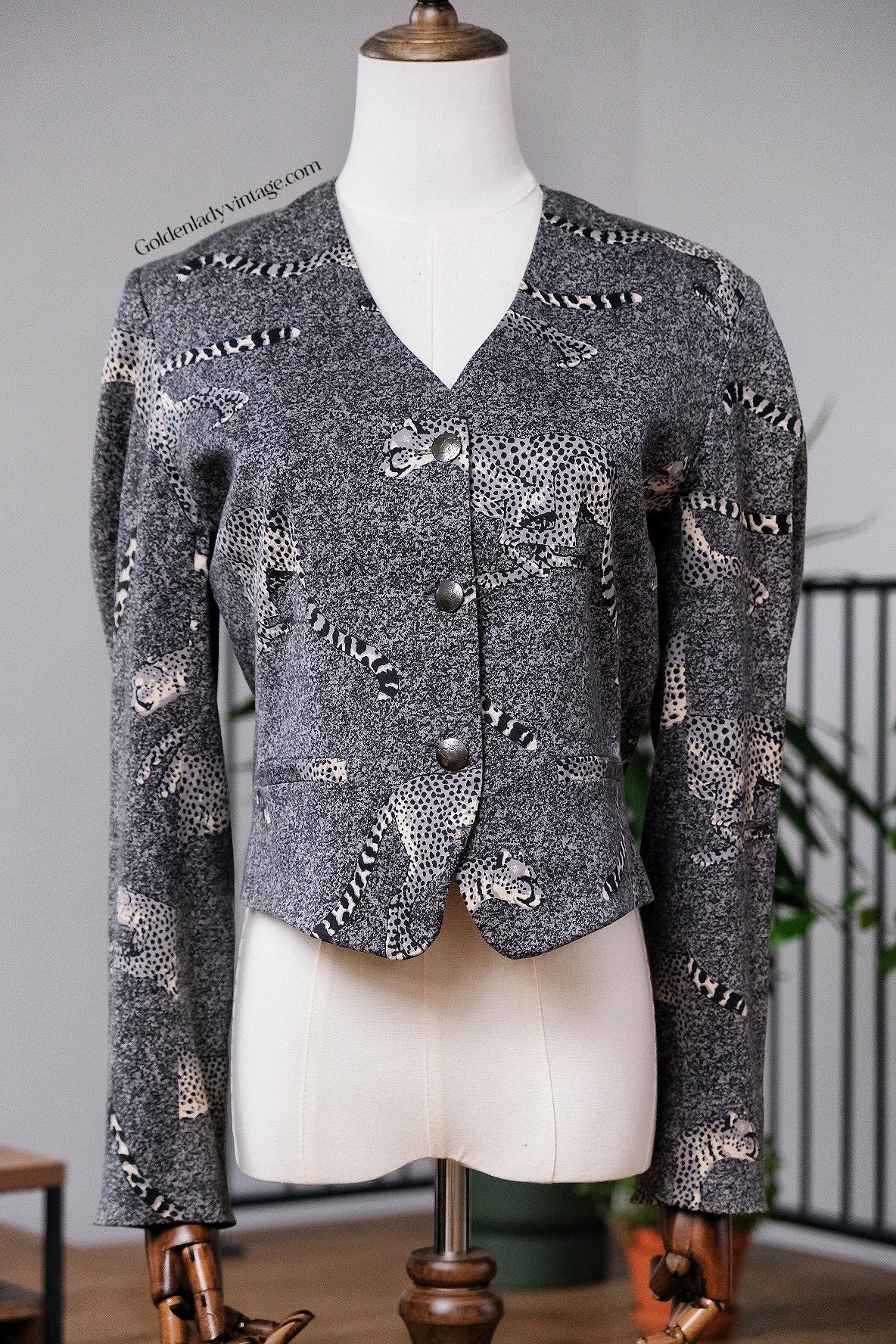 Kenzo Ink Painted Leopard Vintage Blazer Kenzo Jungle