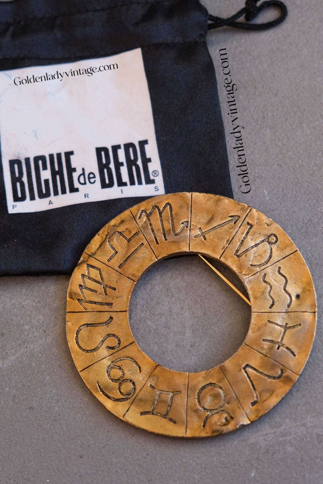 BICHE DE BERE Massive Zodiac Vintage Brooch