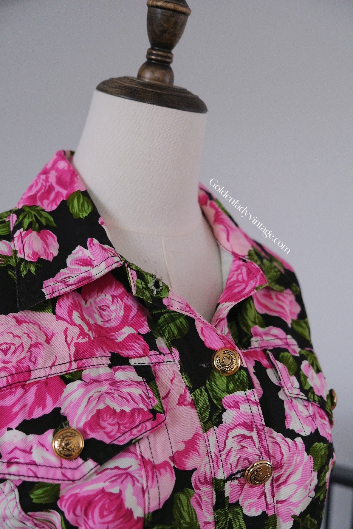 MOSCHINO Jeans Vintage Floral Jacket Rose Print