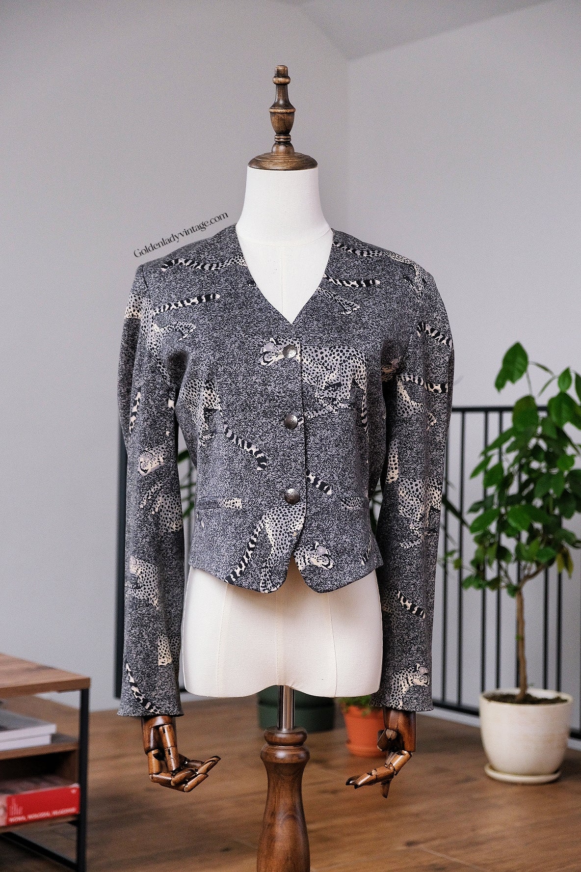 Kenzo Ink Painted Leopard Vintage Blazer Kenzo Jungle