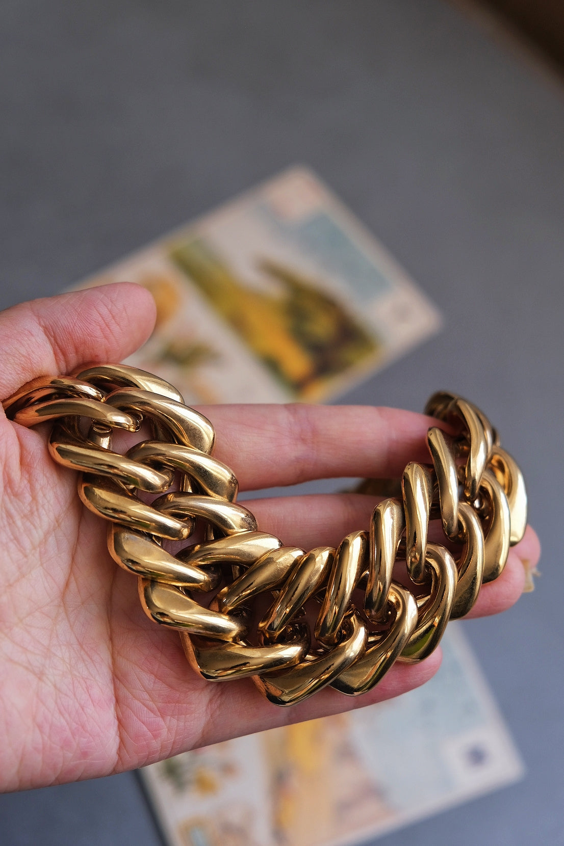 Yves Saint Laurent YSL massive vintage chain necklace