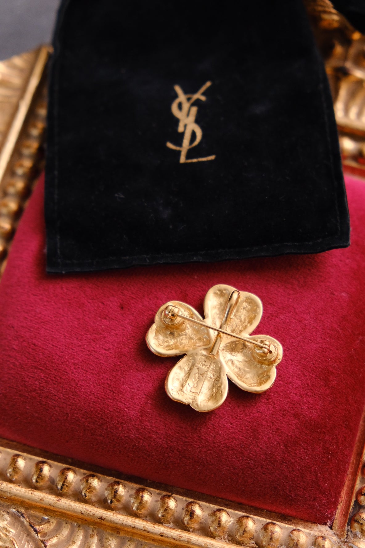 Yves Saint Laurent Clover Flower Heart Vintage Brooch