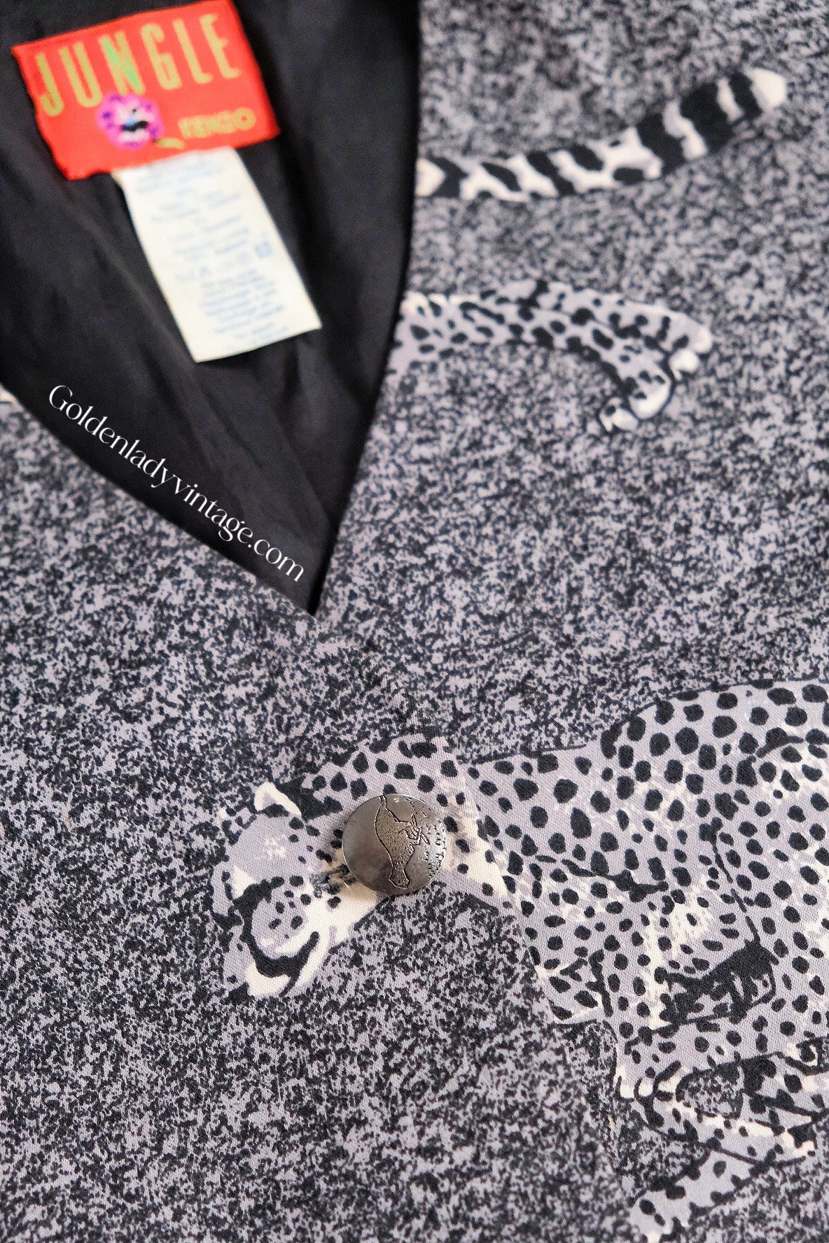 Kenzo Ink Painted Leopard Vintage Blazer Kenzo Jungle