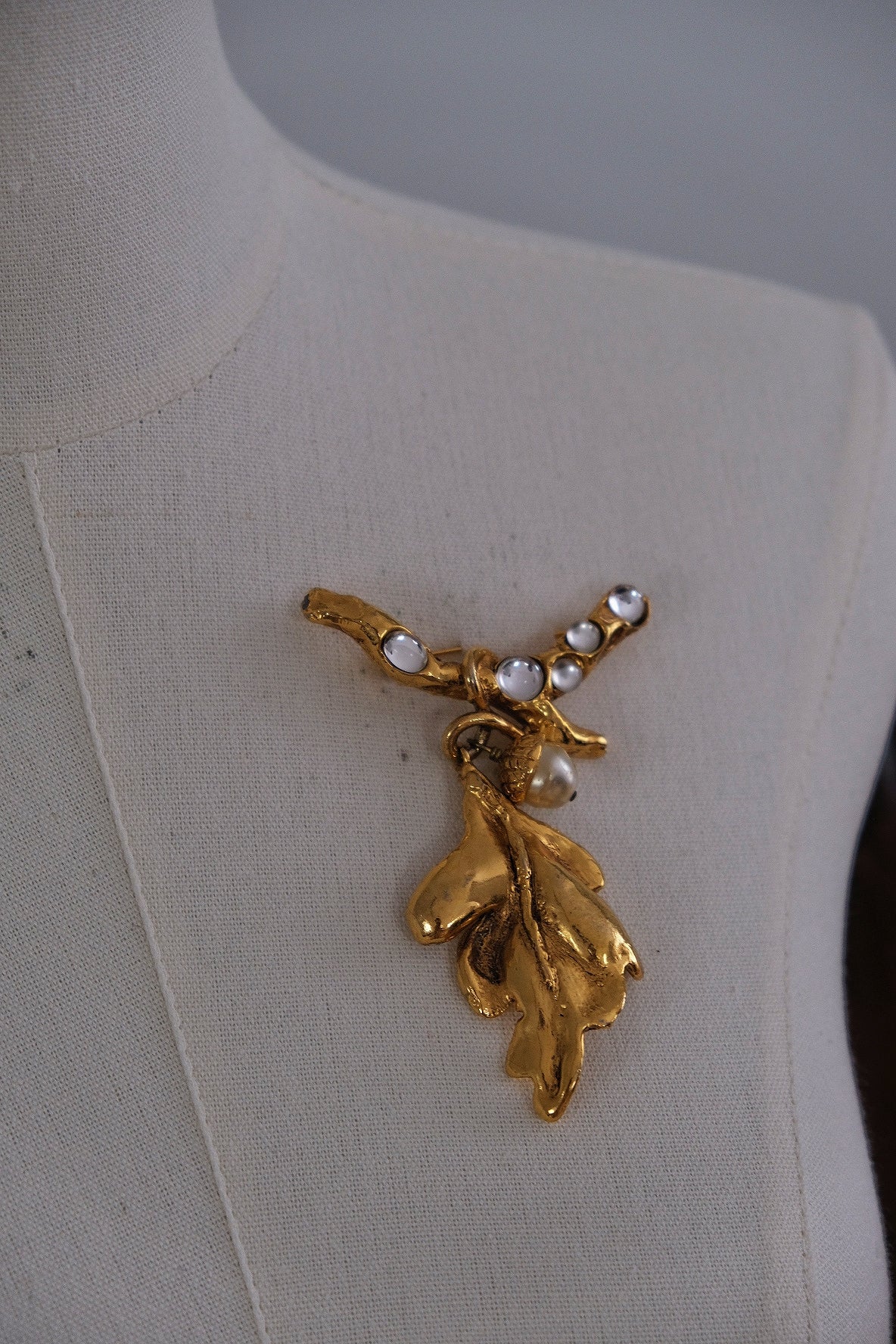 UNGARO Massive Oak Tree Fruit Statement Brooch French Vintage pin Vintage Brooch
