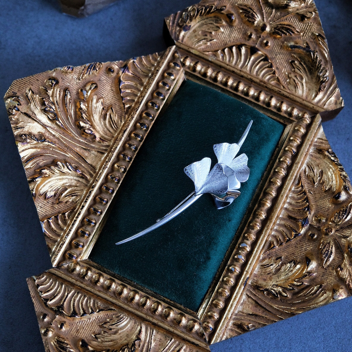 Christian Dior 1970s 925 Sterling Silver Ginko Branch Vintage Brooch
