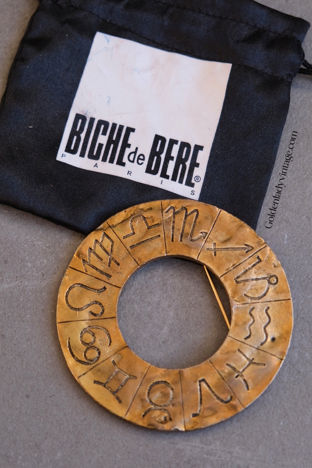 BICHE DE BERE Massive Zodiac Vintage Brooch