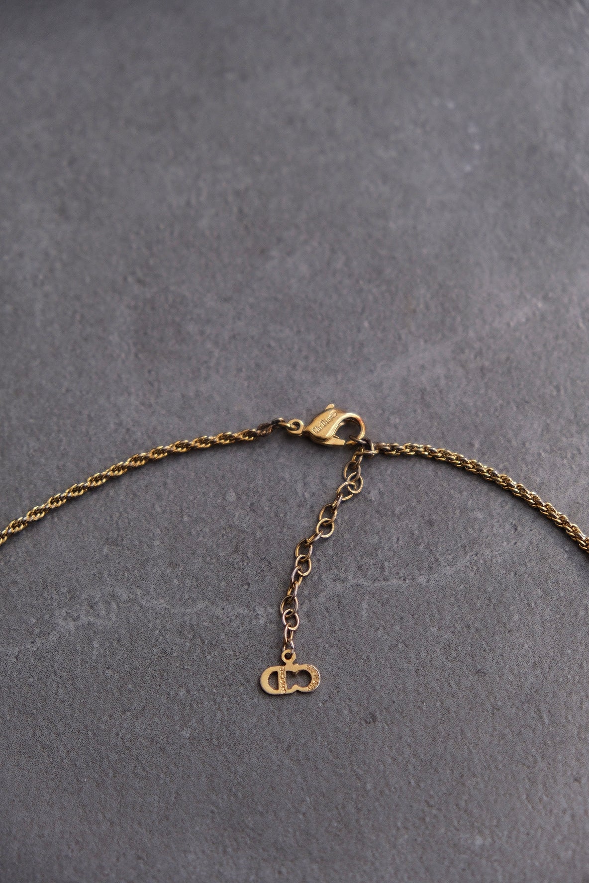 CHRISTIAN DIOR Vintage Gold Toned Pumpkin Necklace