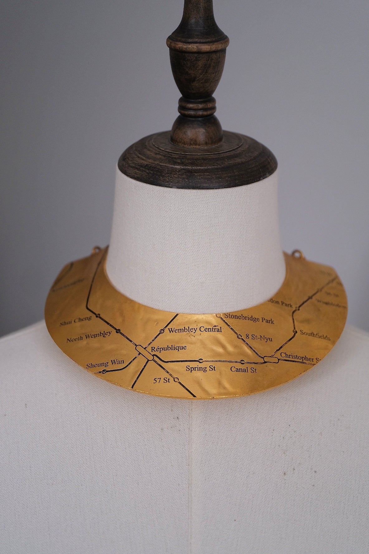 BICHE DE BERE Paris underground map modernish massive chocker/necklaces vintage necklace