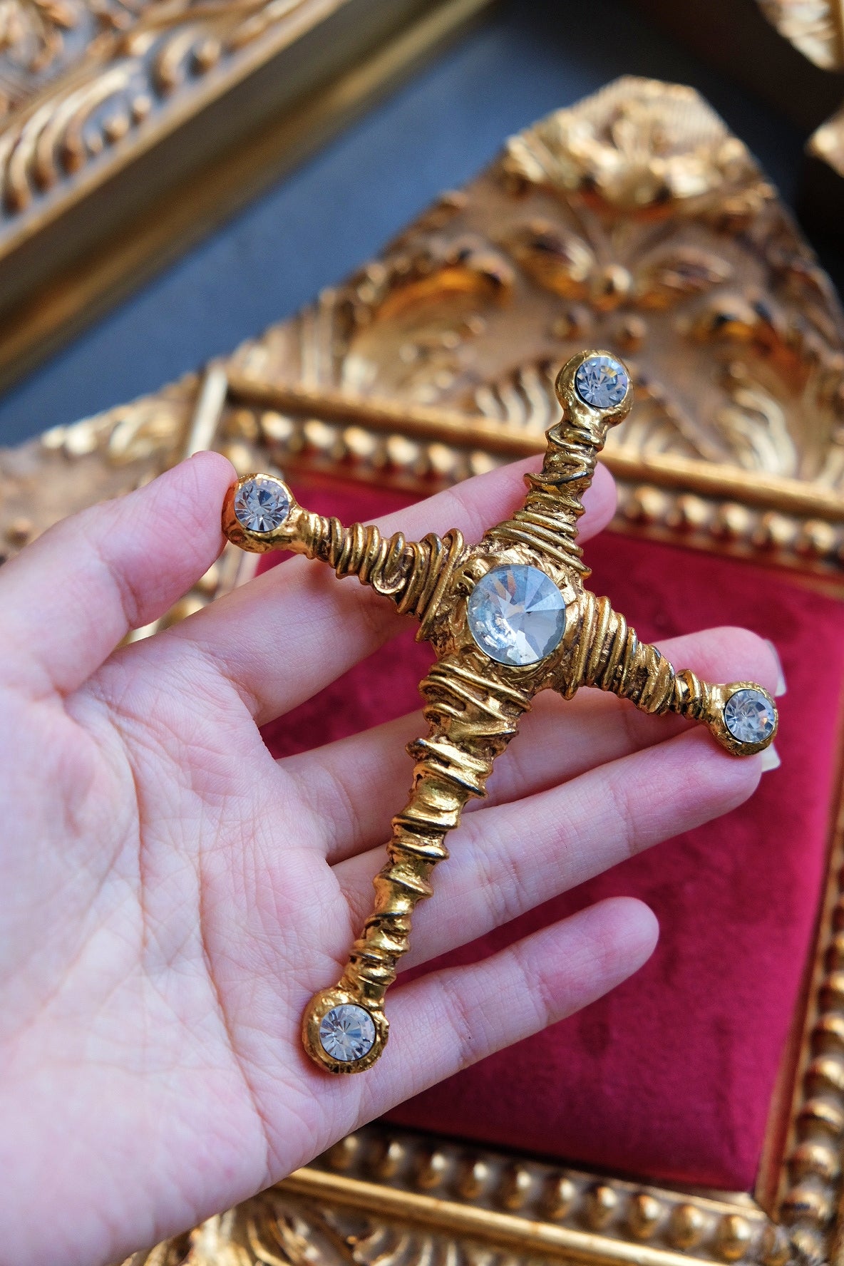 Christian Lacroix Cross Vintage Brooch Statement Piece