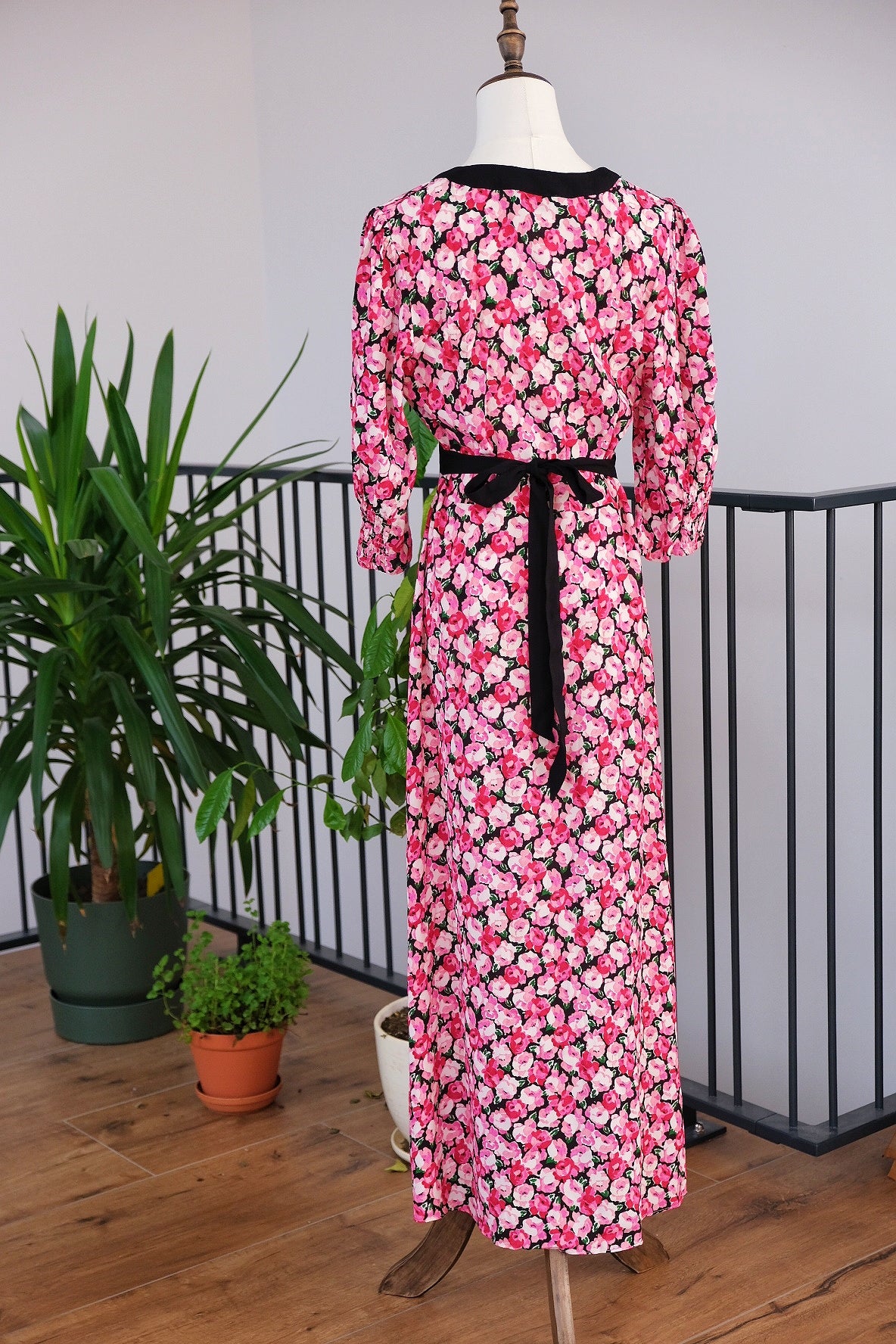 COMING SOON RIXO Deanna Pink English Rose Mix Maxi Dress