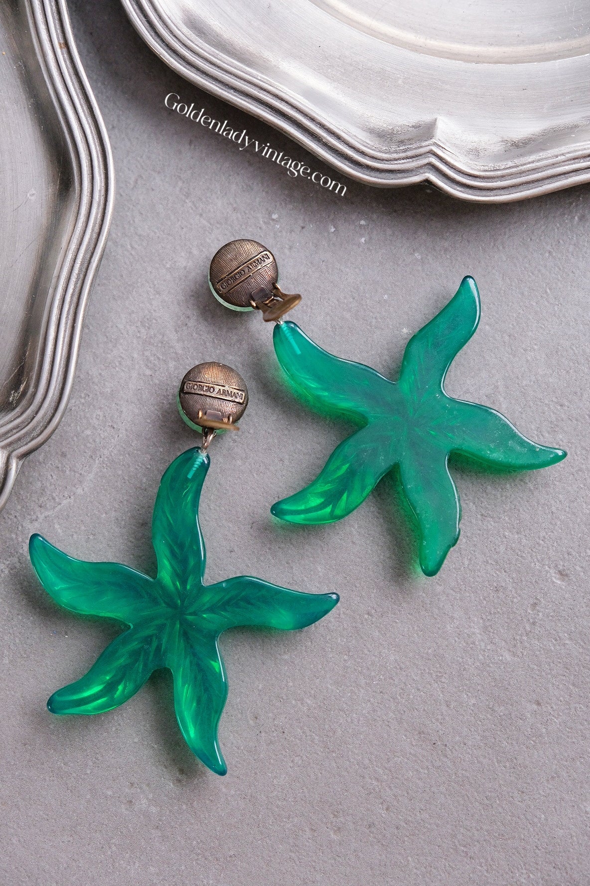 GIORGIO ARMANI Massive Starfish Fun Ear Clips Chunky Ear Clips Vintage Earrings Holiday Earrings