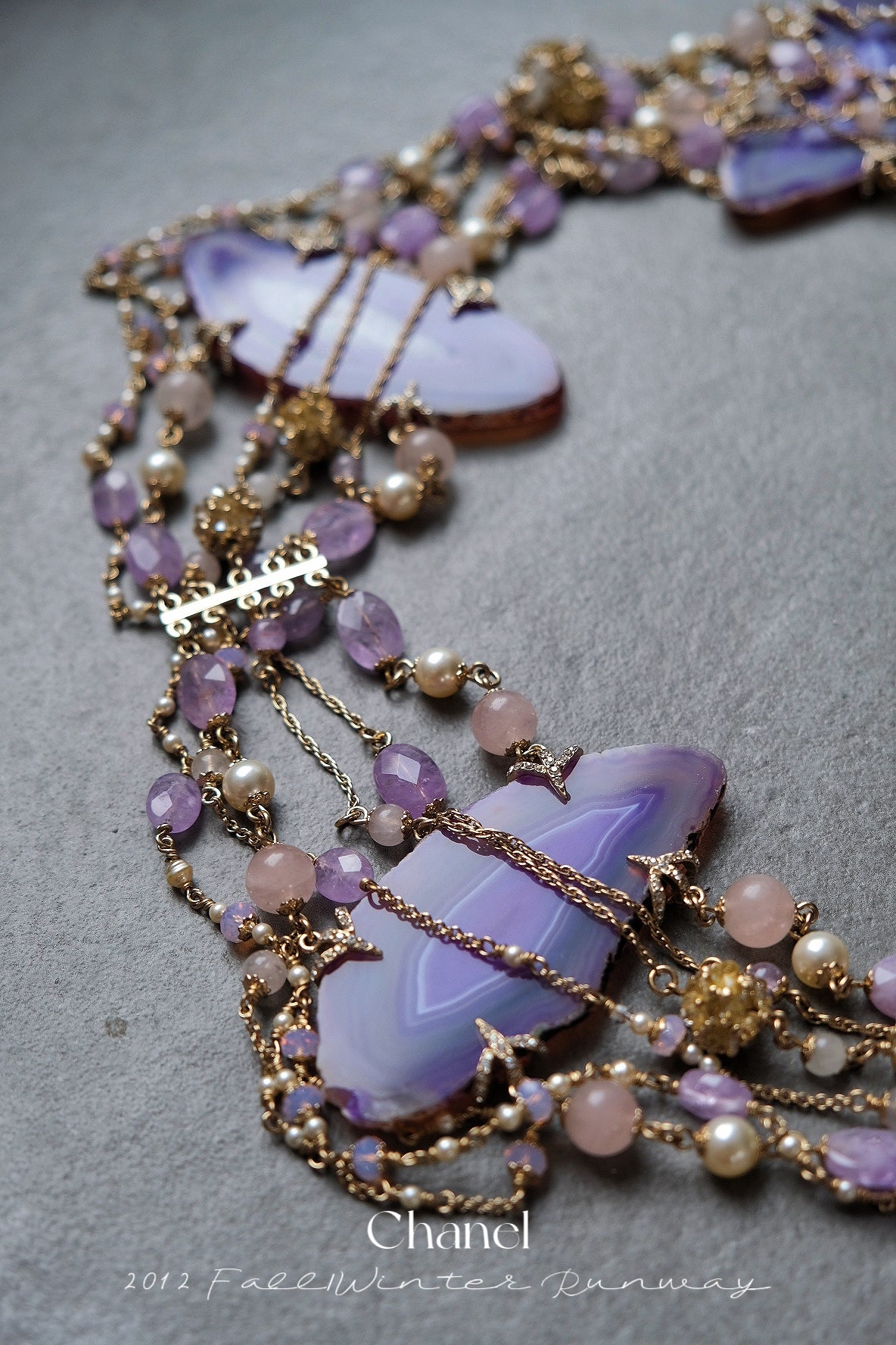 Chanel 2012 Fall/Winter Runway Agate Rock Crystal Necklace/Belt