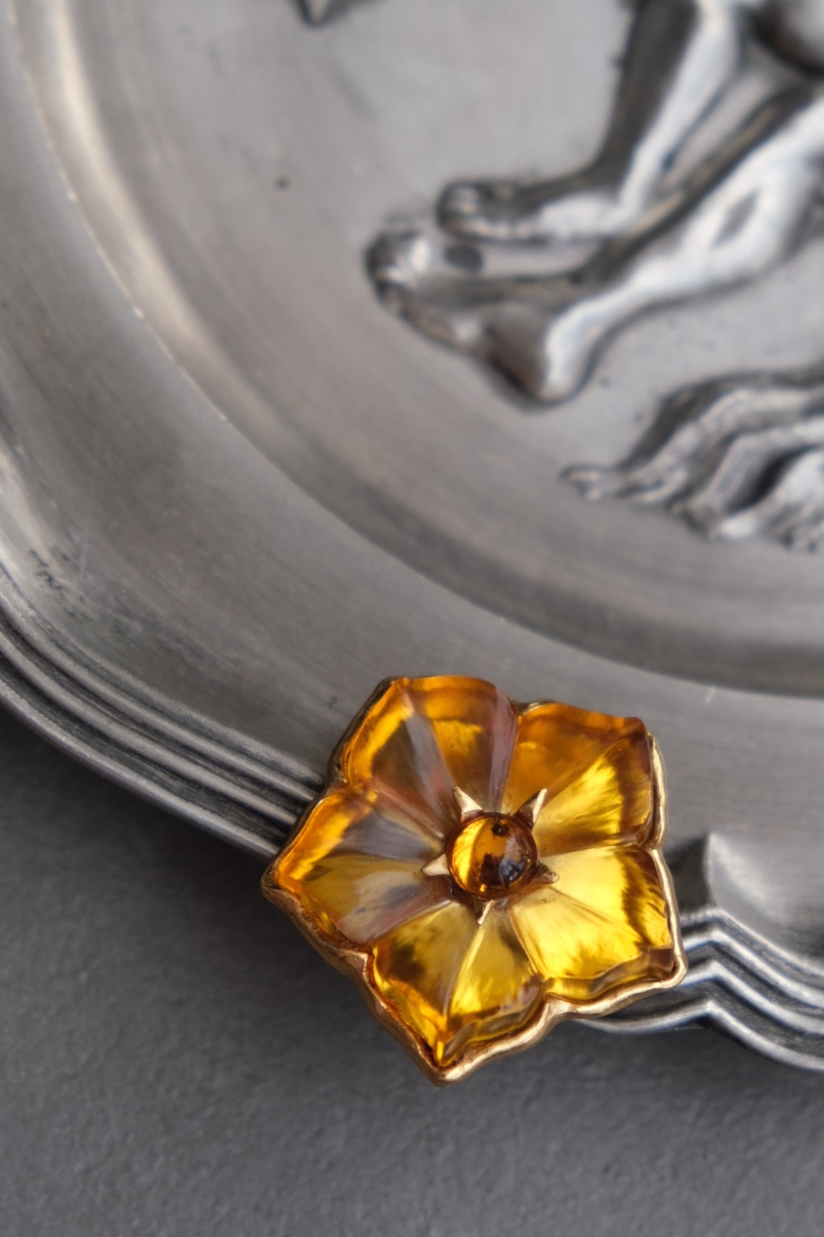 KENZO PARIS Flower Cabochon Vinatge Brooch Vintage Pin