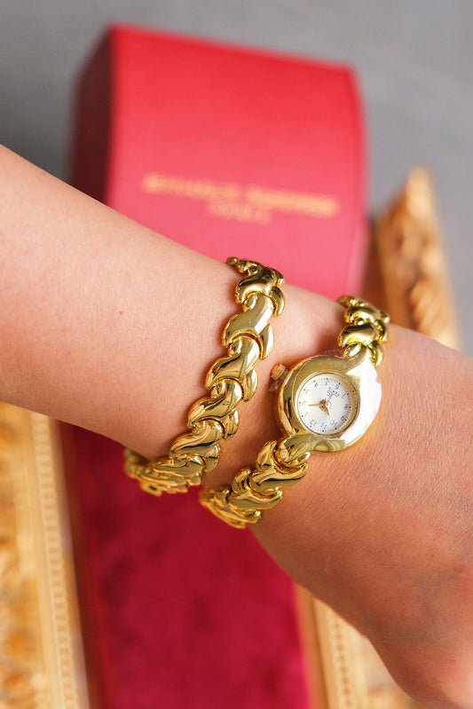 Jean Louis Scherrer Vintage Gold-Tone Watch Set with Bracelet