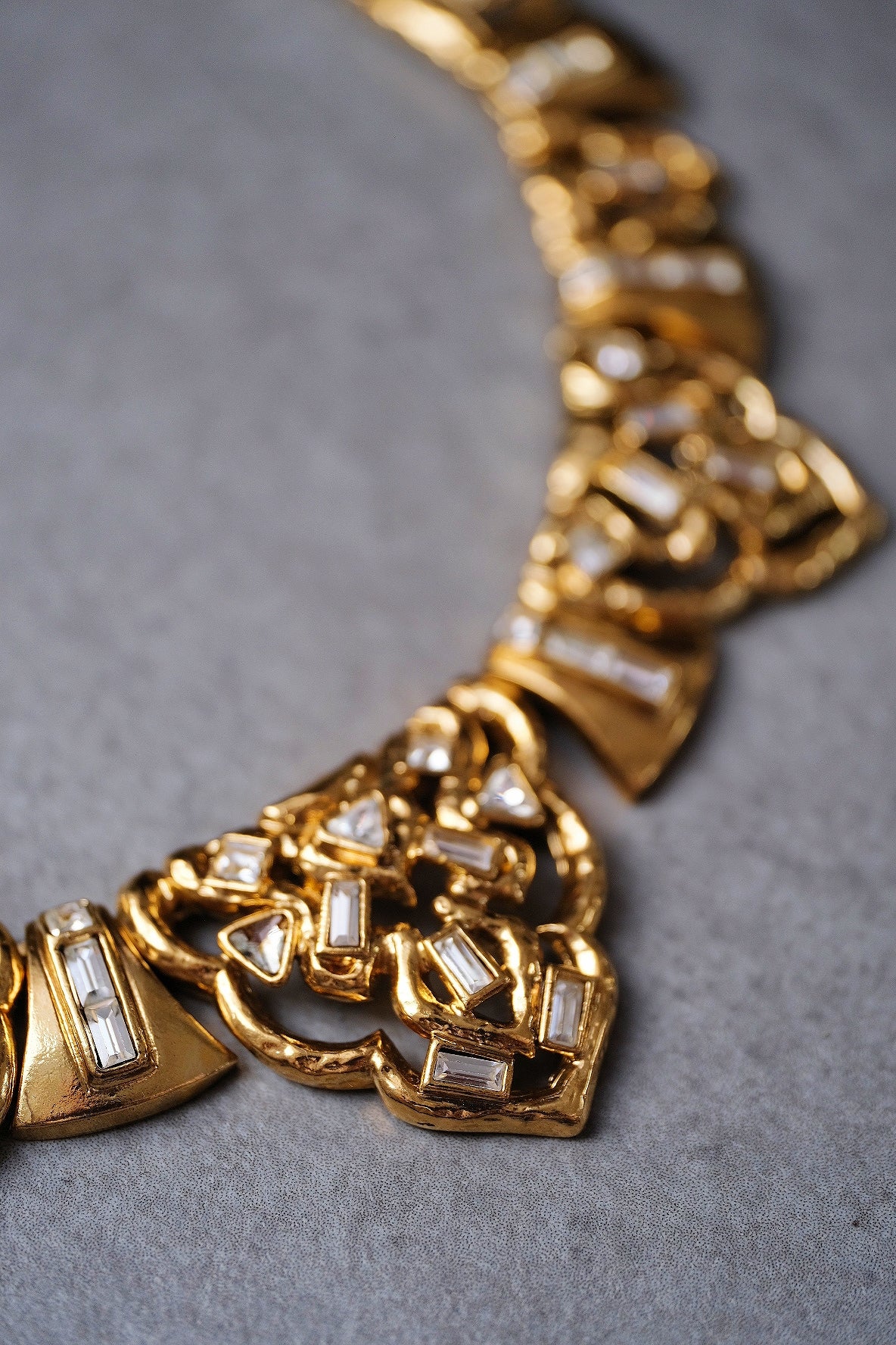 Yves Saint Laurent YSL vintage crystal collier chain necklace