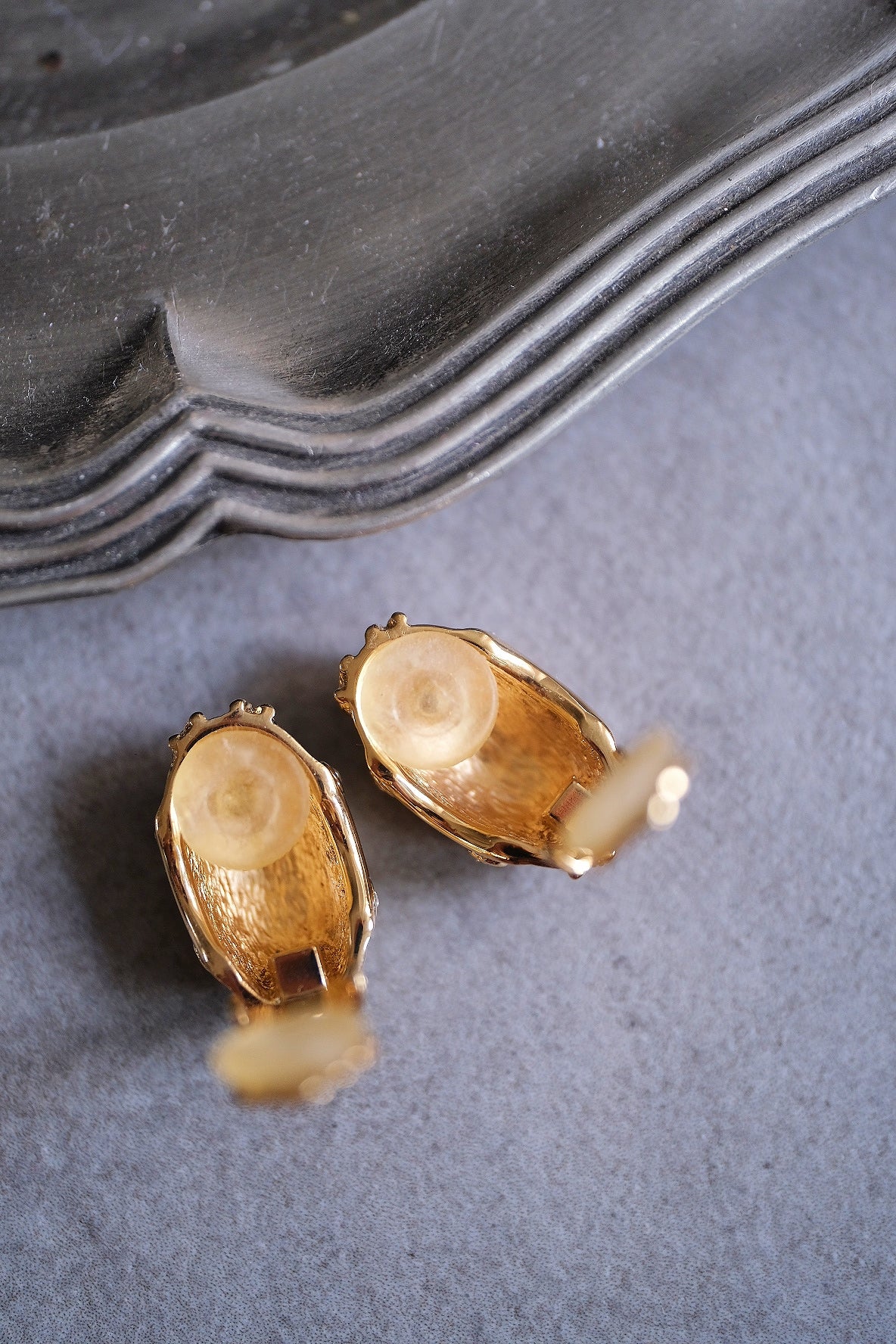 Henkel Grossé (Christian Dior) crystal net Vintage Earrings Ear clips