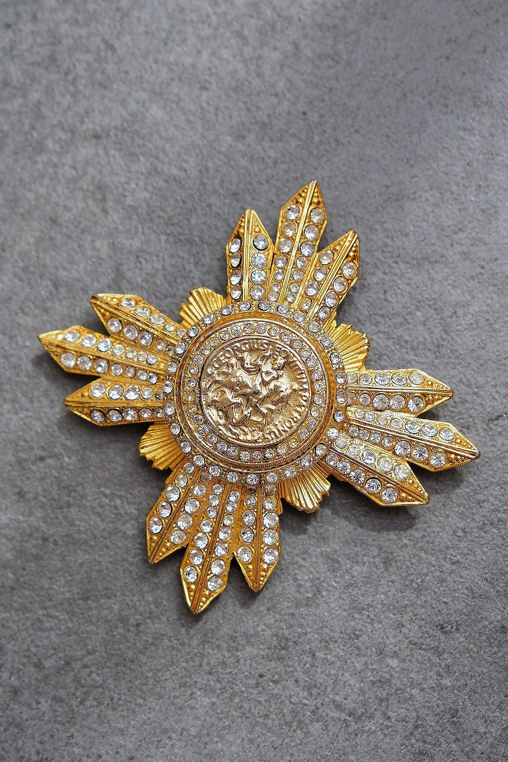 Gianfranco Ferré Maltese Cross Rome Coin Vintage brooch