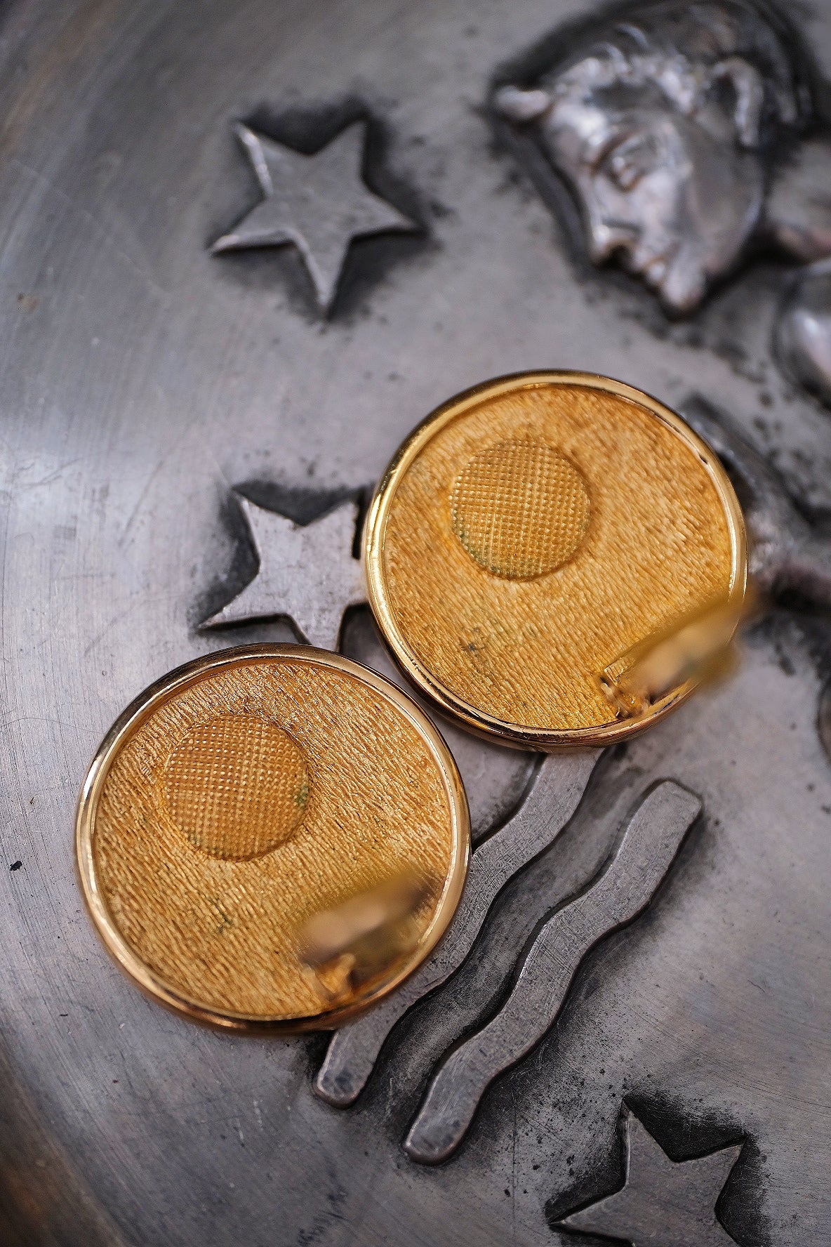 Christian Dior gold tone CD Monogram Vintage Ear clips Earrings