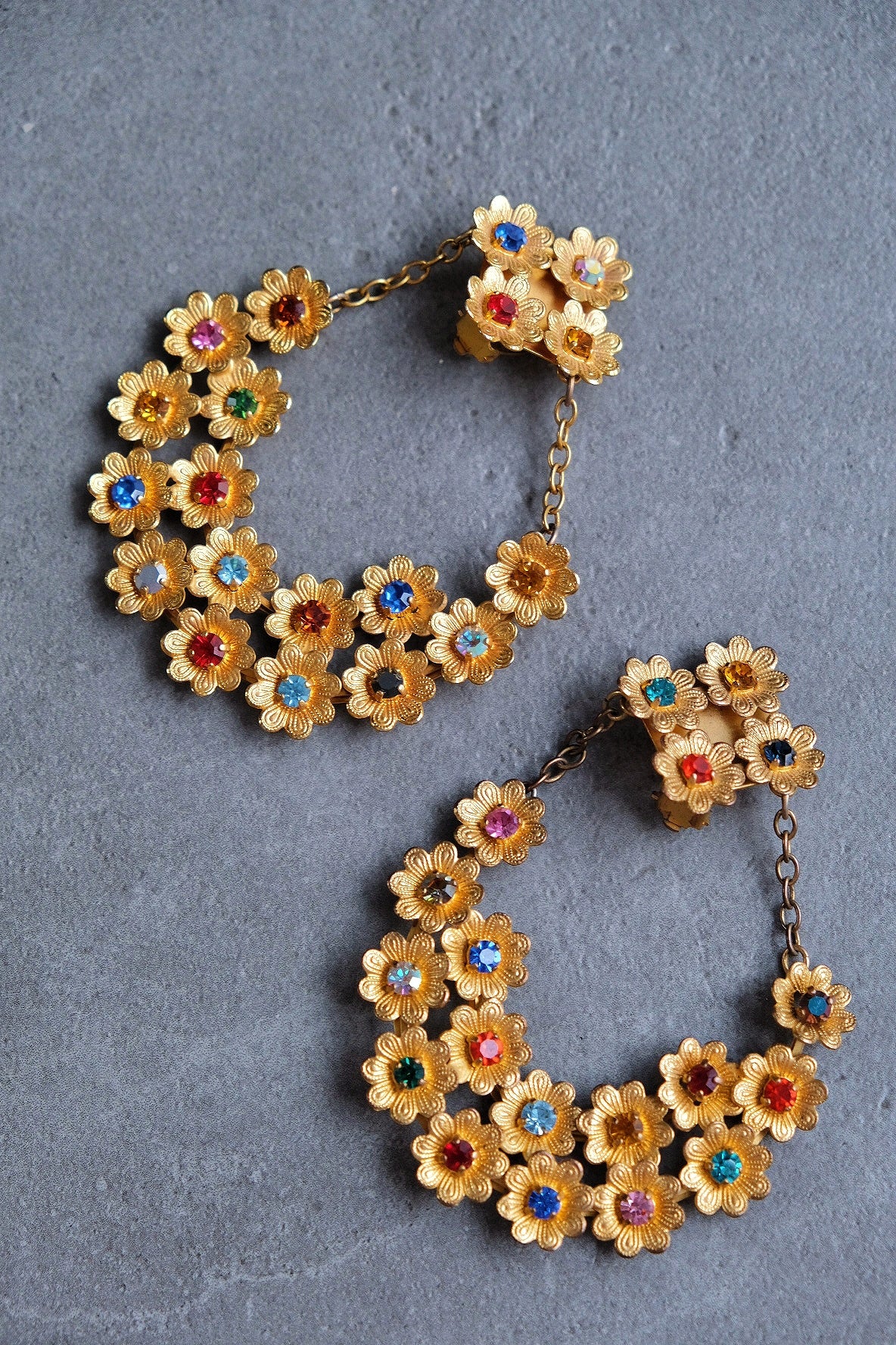 Scooter Paris Massive Size Flower Bucket statement earrings French Vintage Earclips