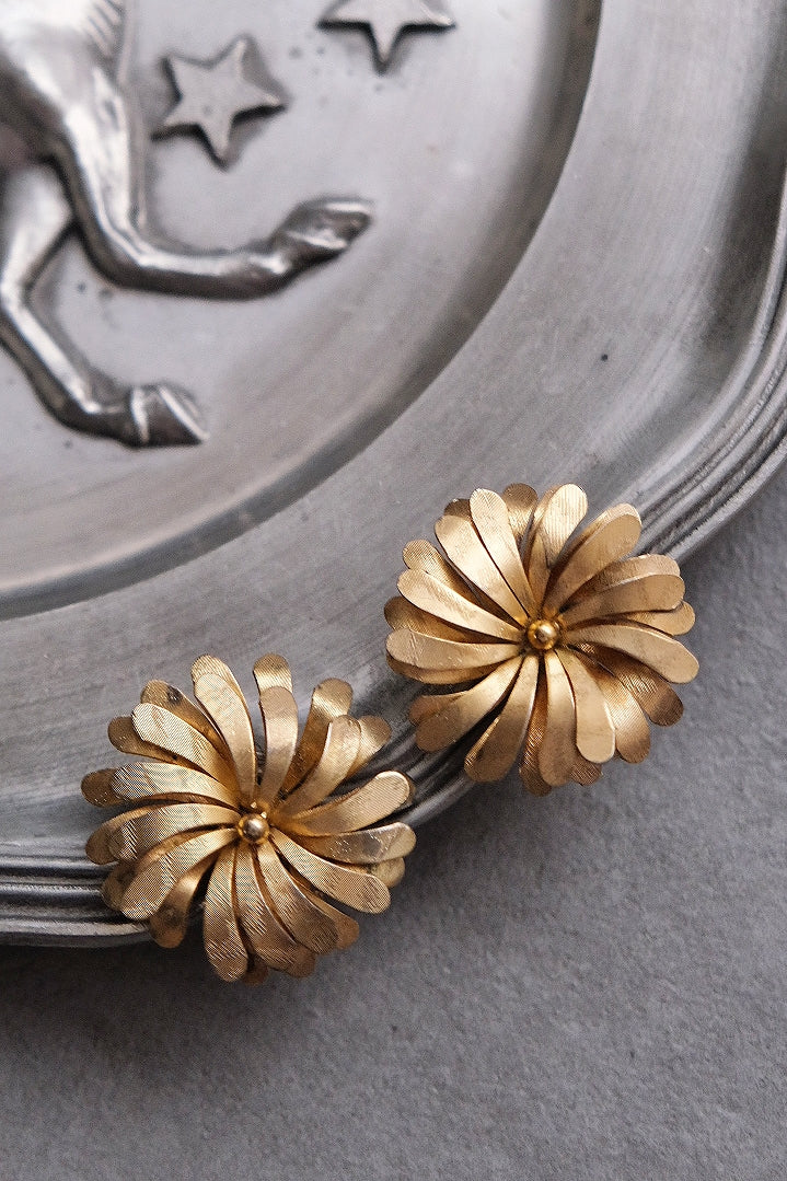 CHRISTIAN DIOR 1970s flower Earrings Ear clips