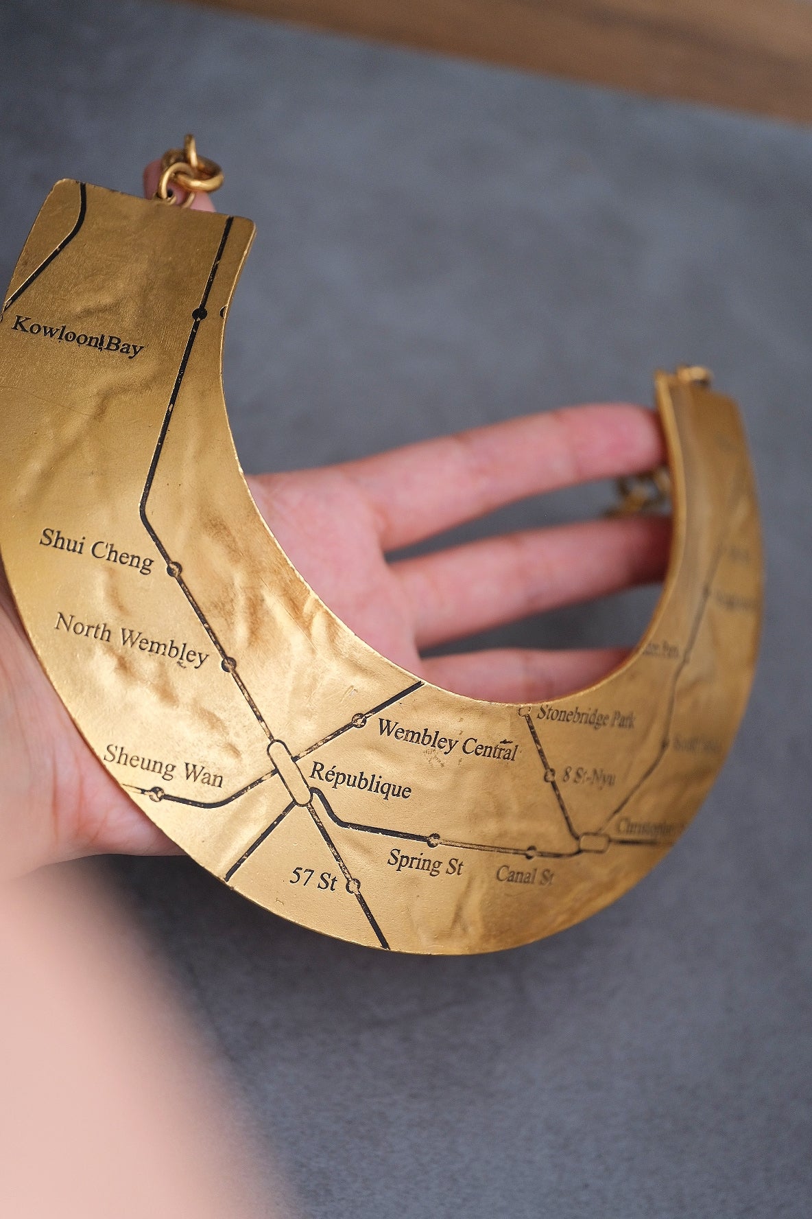 BICHE DE BERE Paris underground map modernish massive chocker/necklaces vintage necklace