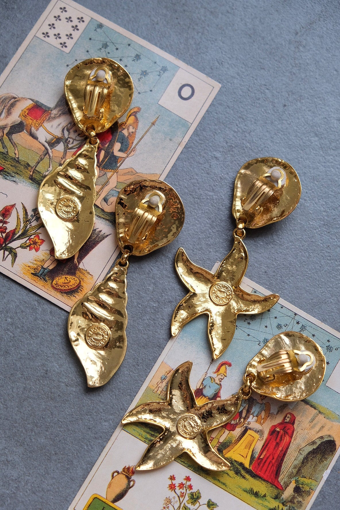 Edouard Rambaud Starfish / Seasnail Statement Vintage Ear clips Statemenr Earrings